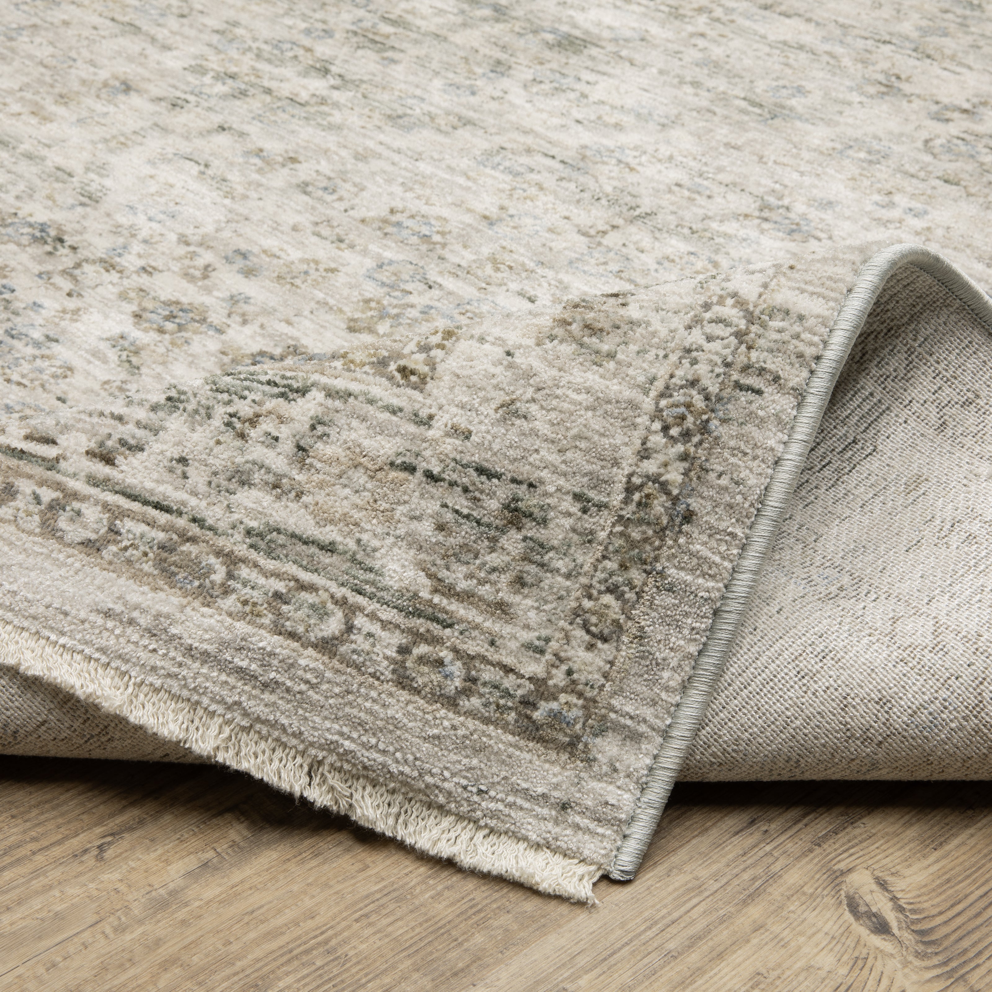 Oriental Weavers Avalon AVA04 soft transitional rug featuring decorative pattern in grey/ beige tones