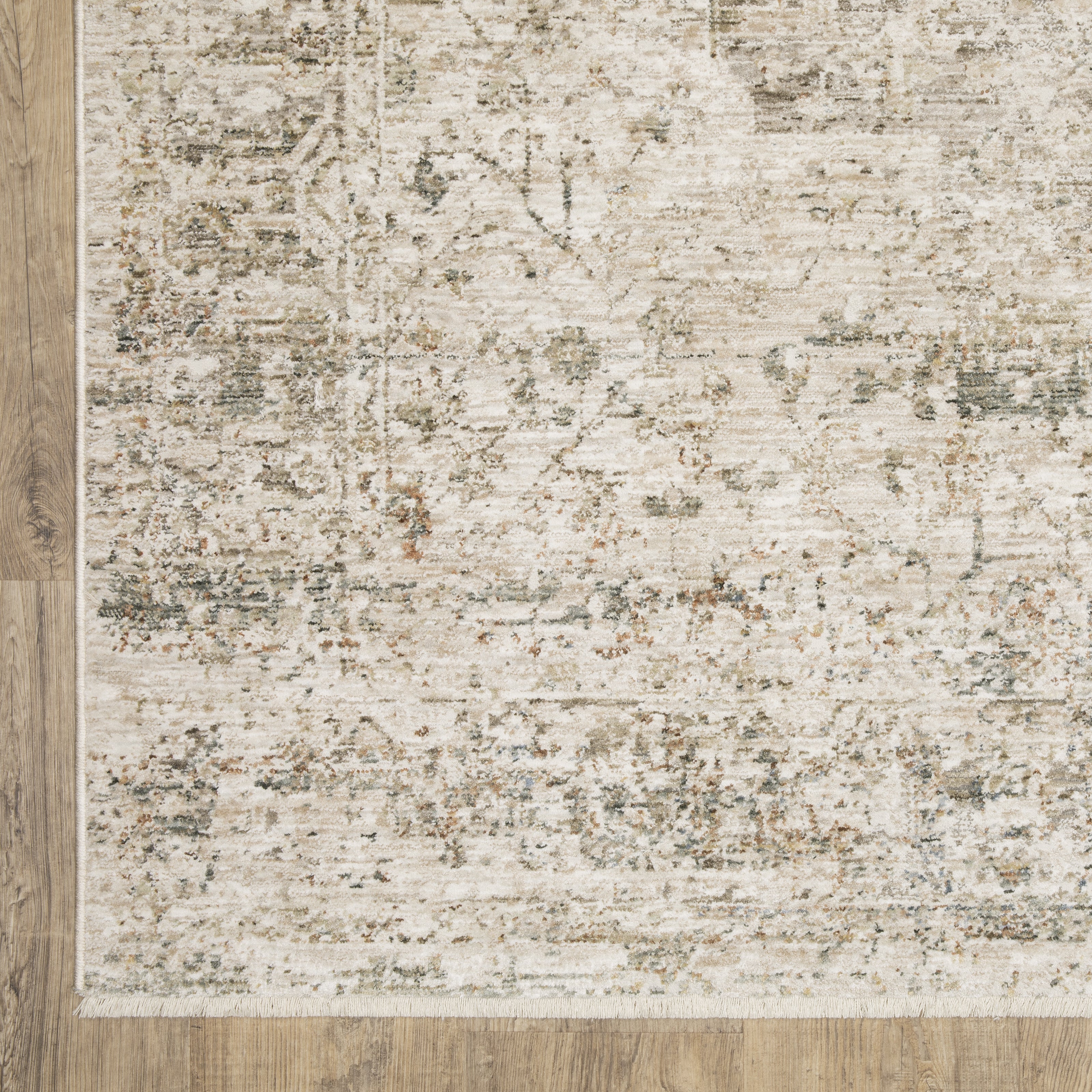 Oriental Weavers Avalon AVA08 soft transitional rug featuring decorative pattern in beige/ grey tones