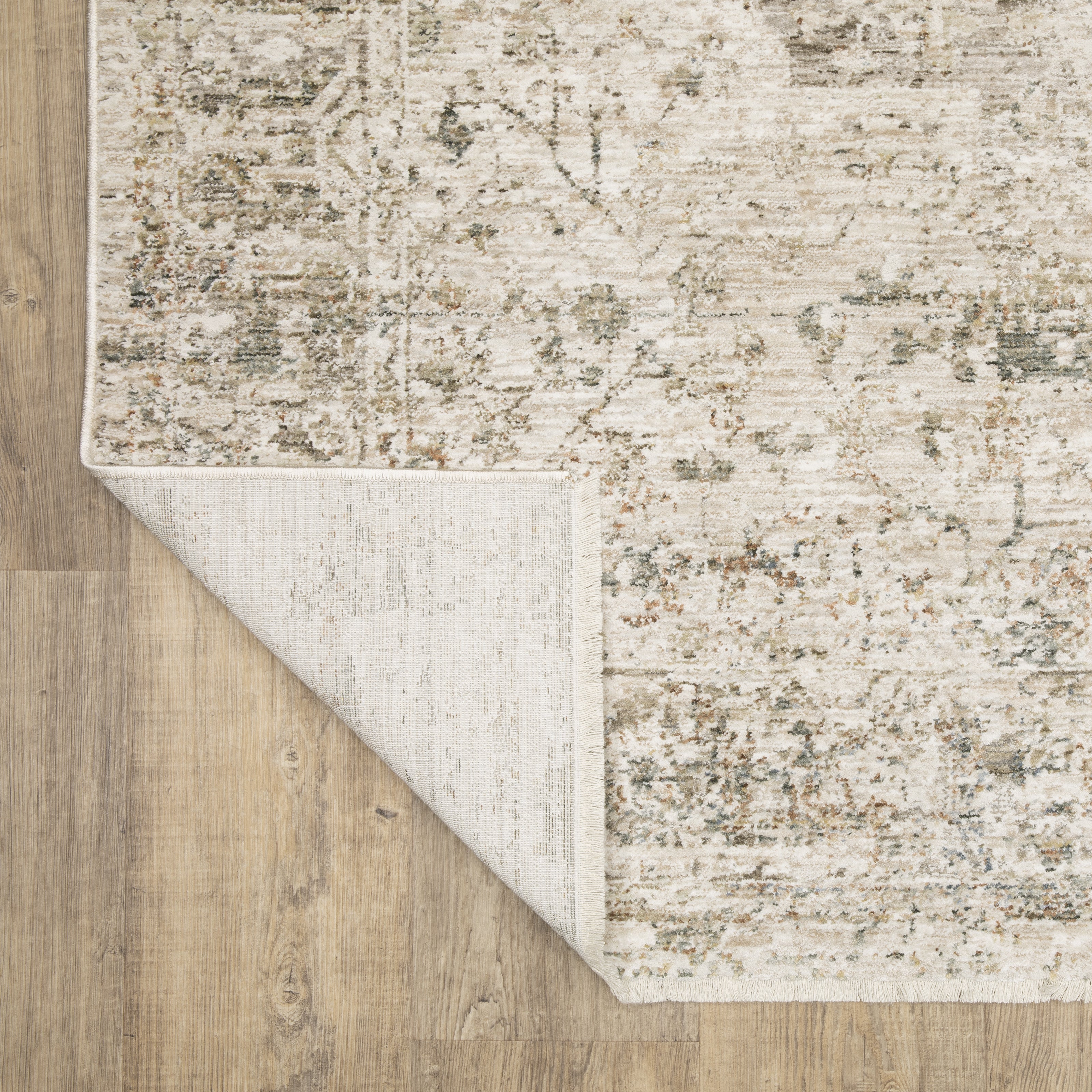 Oriental Weavers Avalon AVA08 soft transitional rug featuring decorative pattern in beige/ grey tones