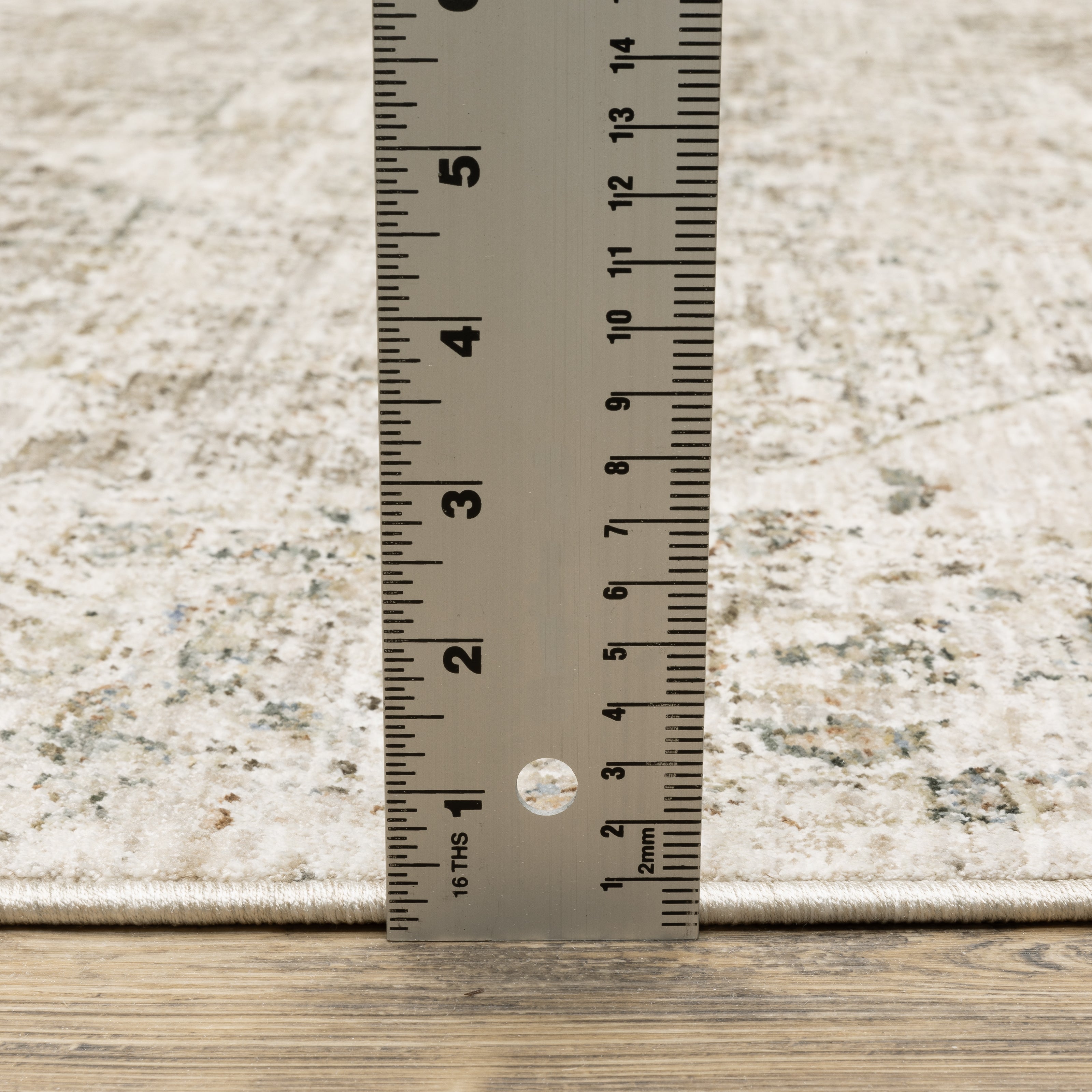 Oriental Weavers Avalon AVA08 soft transitional rug featuring decorative pattern in beige/ grey tones