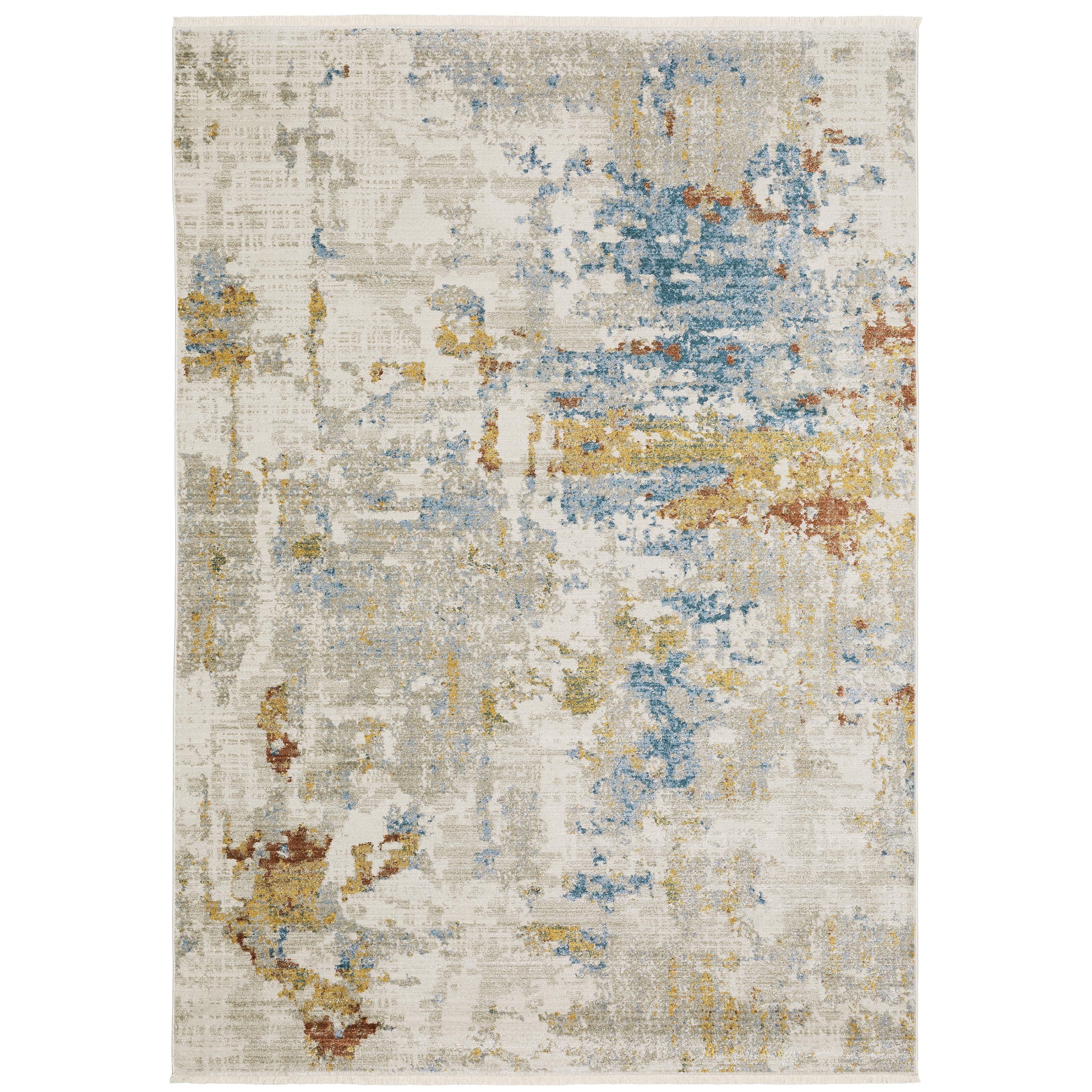Oriental Weavers Bauer 1340W plush modern rug featuring abstract pattern in beige/ multi tones