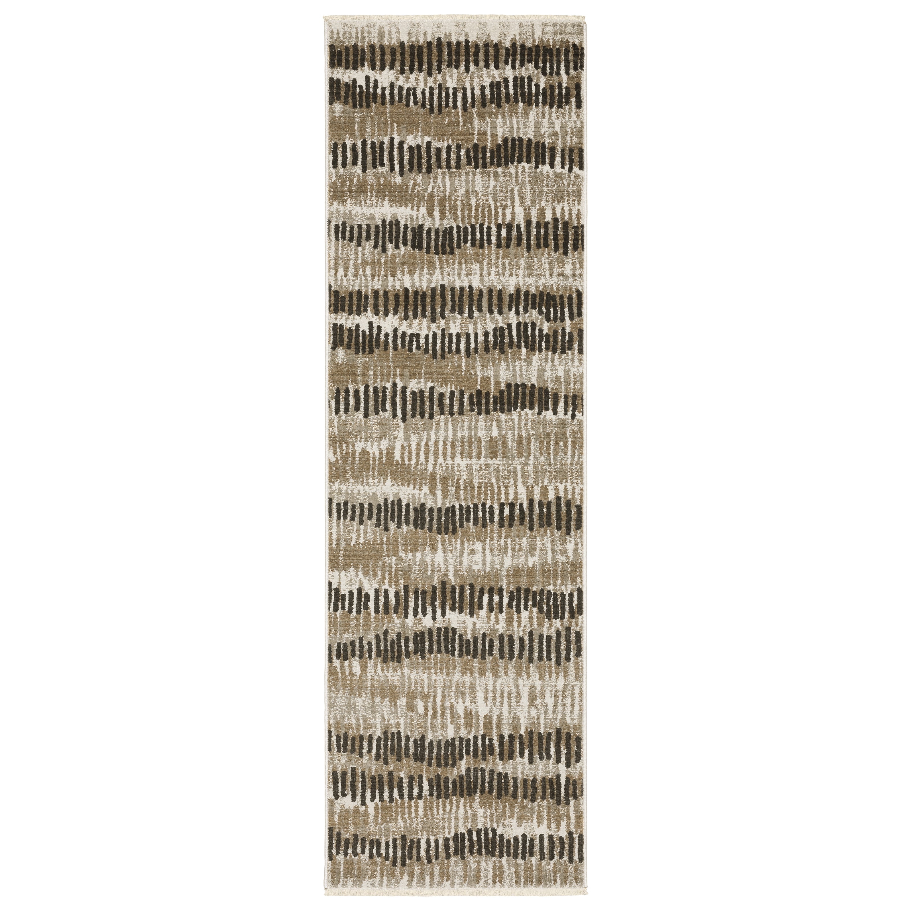 Oriental Weavers Bauer 8120D plush modern rug featuring abstract pattern in beige/ charcoal tones
