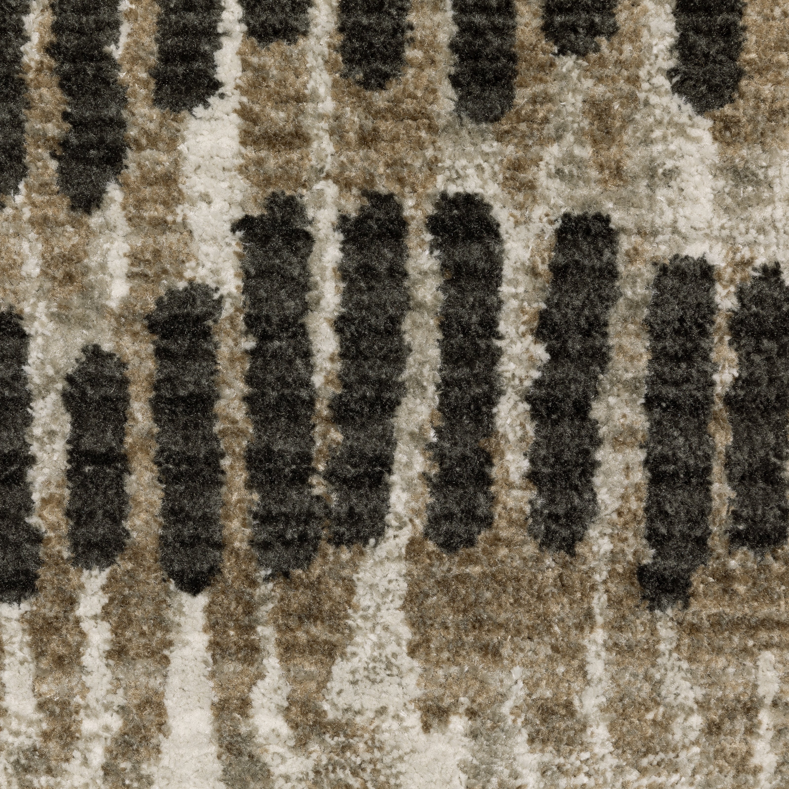 Oriental Weavers Bauer 8120D plush modern rug featuring abstract pattern in beige/ charcoal tones