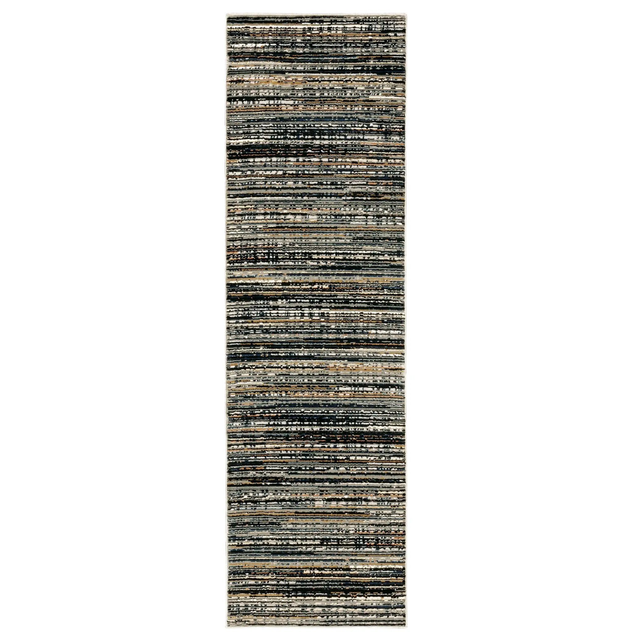 Bowen 1332H Black/ Navy Area Rug by Oriental Weavers