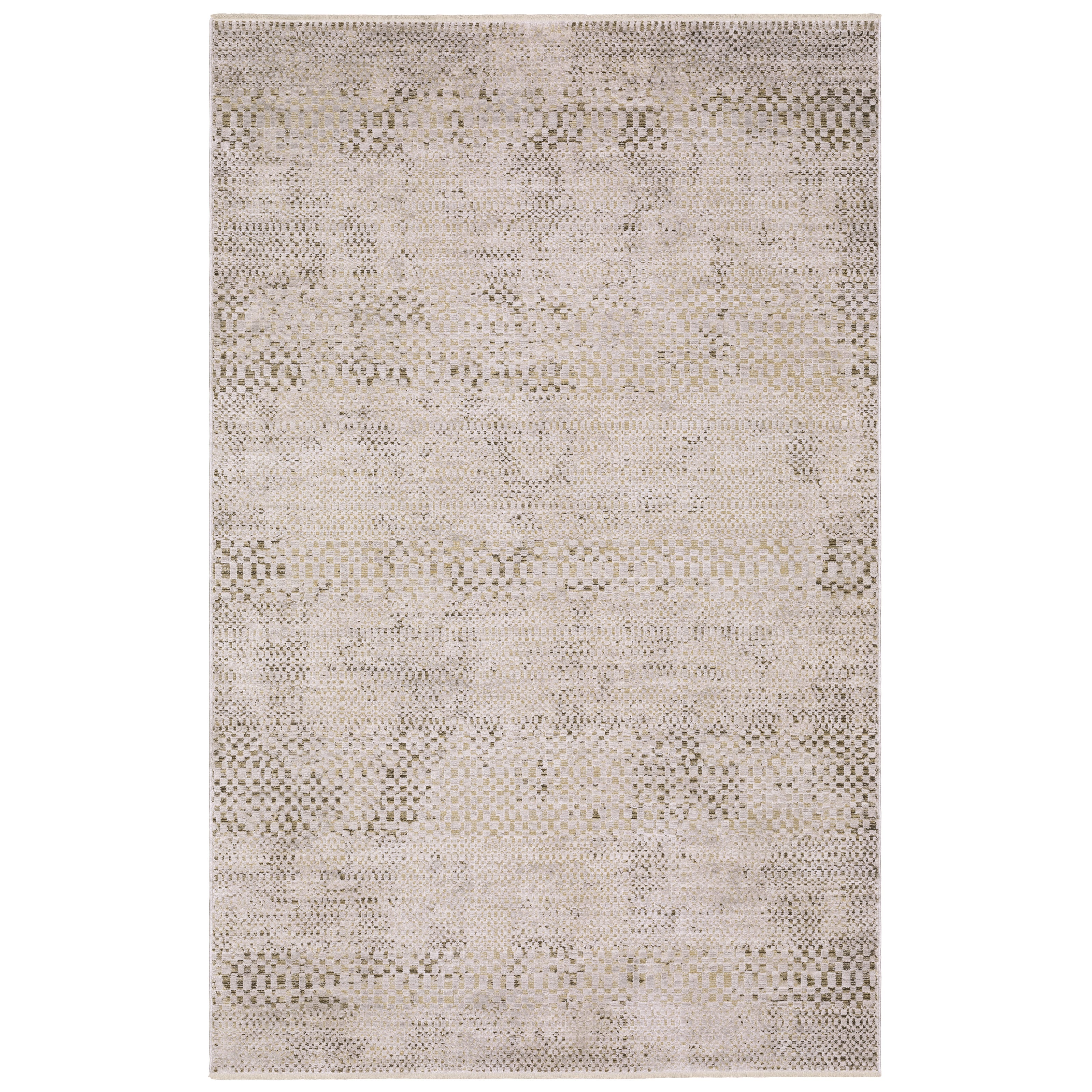 Oriental Weavers Branigan BRG06 soft modern rug featuring abstract pattern in ivory / gold tones