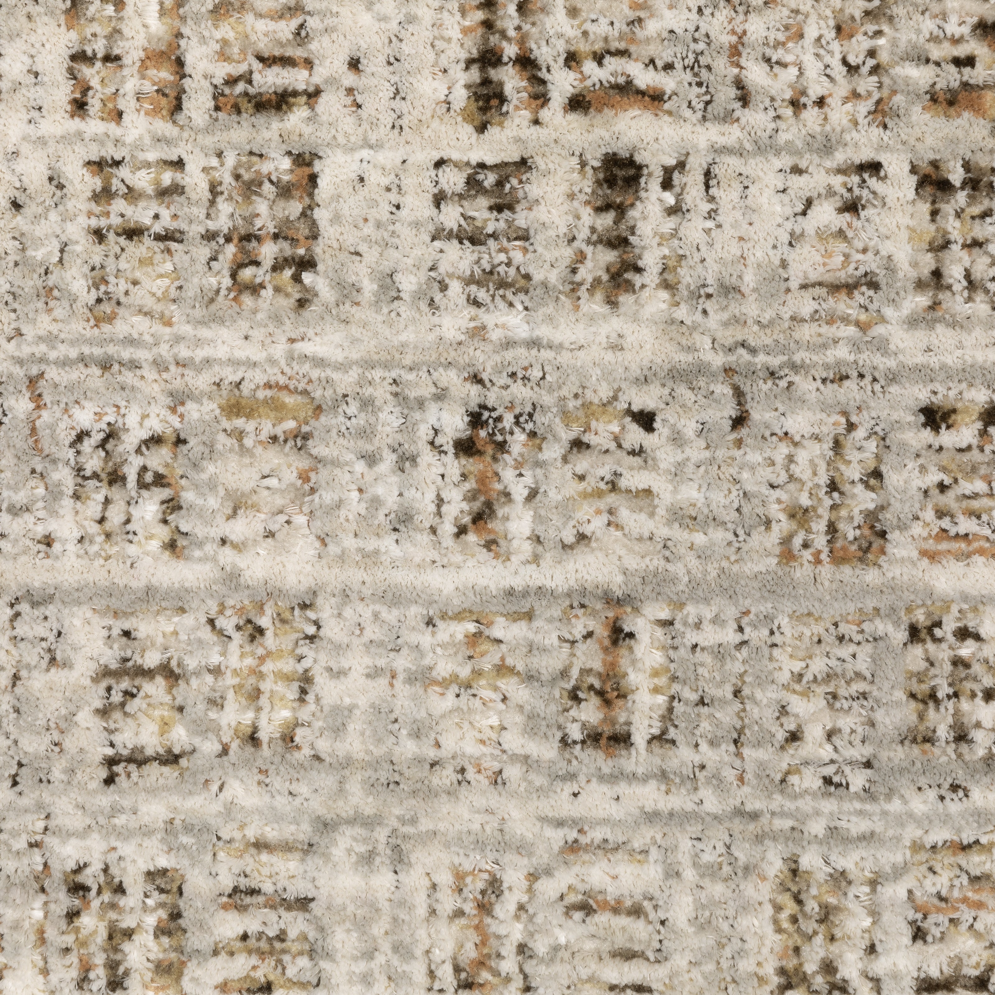 Oriental Weavers Branigan BRG07 soft modern rug featuring abstract pattern in ivory / brown tones