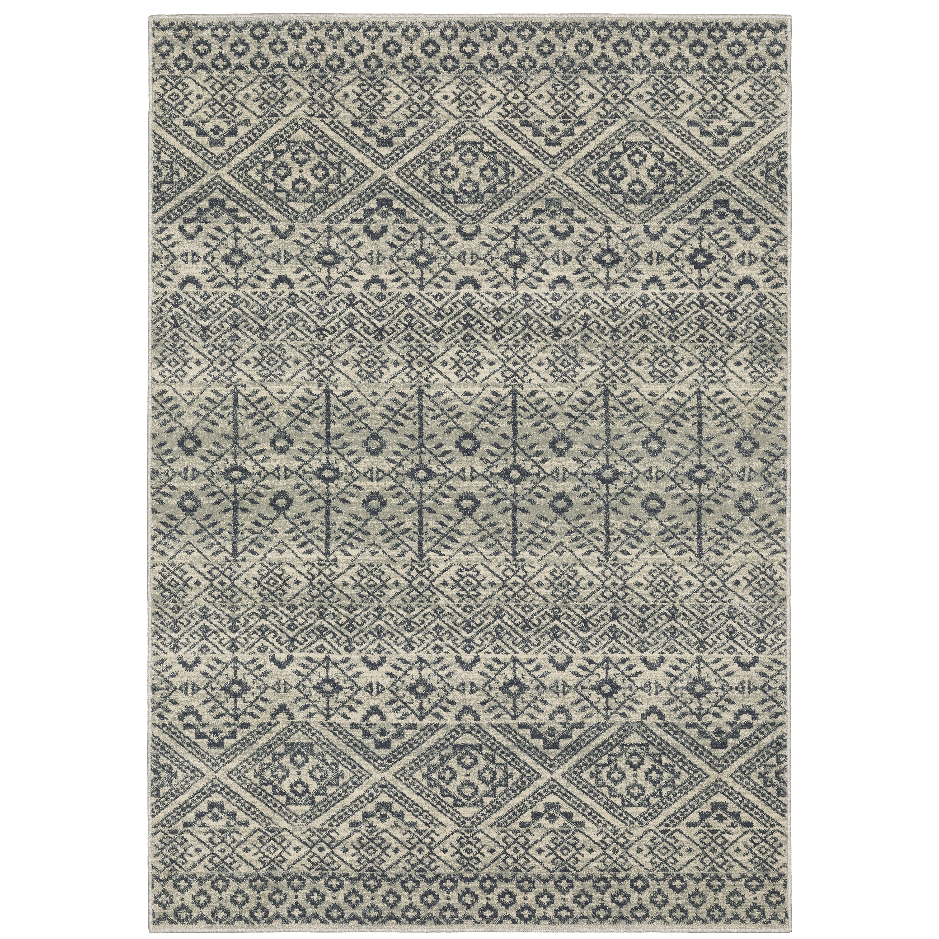 Oriental Weavers Branson BR02A soft transitional rug featuring textured design in blue/ beige tones
