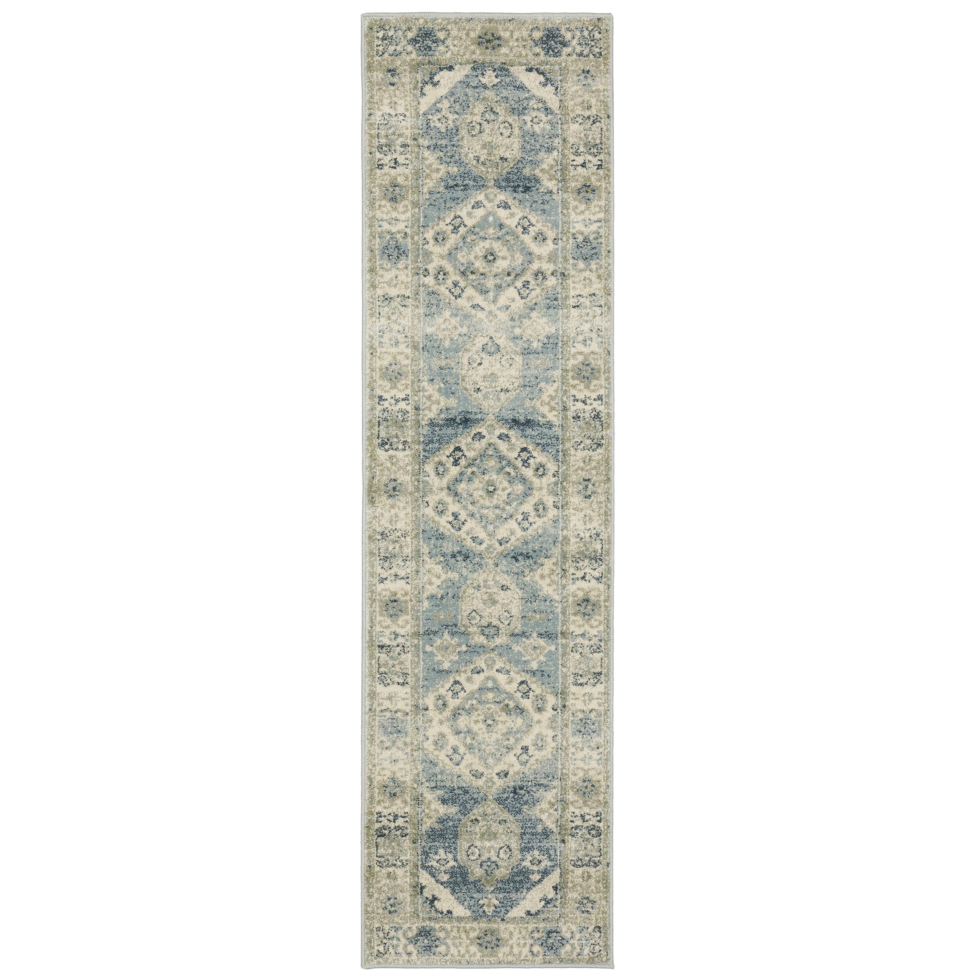 Oriental Weavers Branson BR03A soft transitional rug featuring textured design in blue/ grey tones