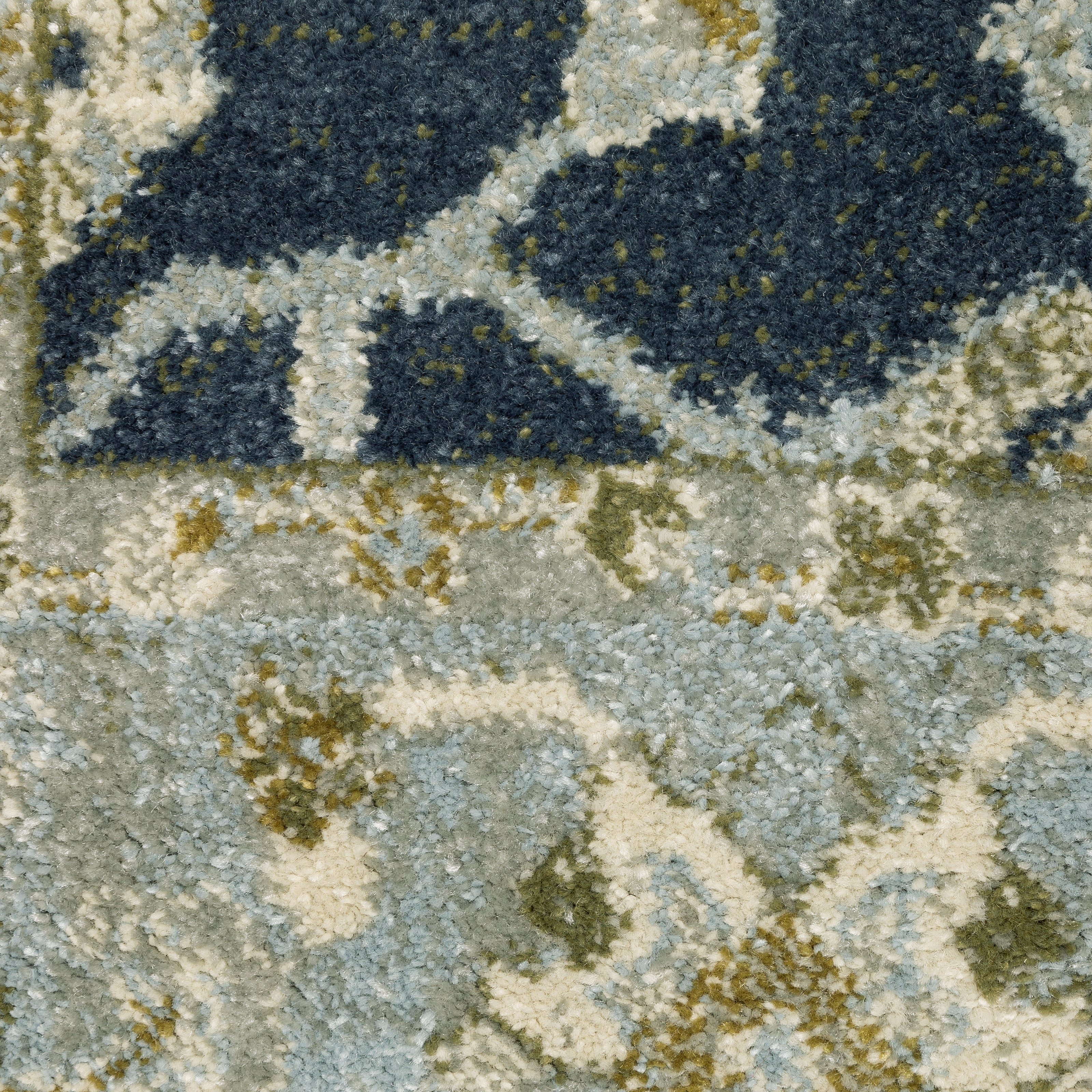 Oriental Weavers Branson BR05A soft transitional rug featuring textured design in teal blue/ ivory tones