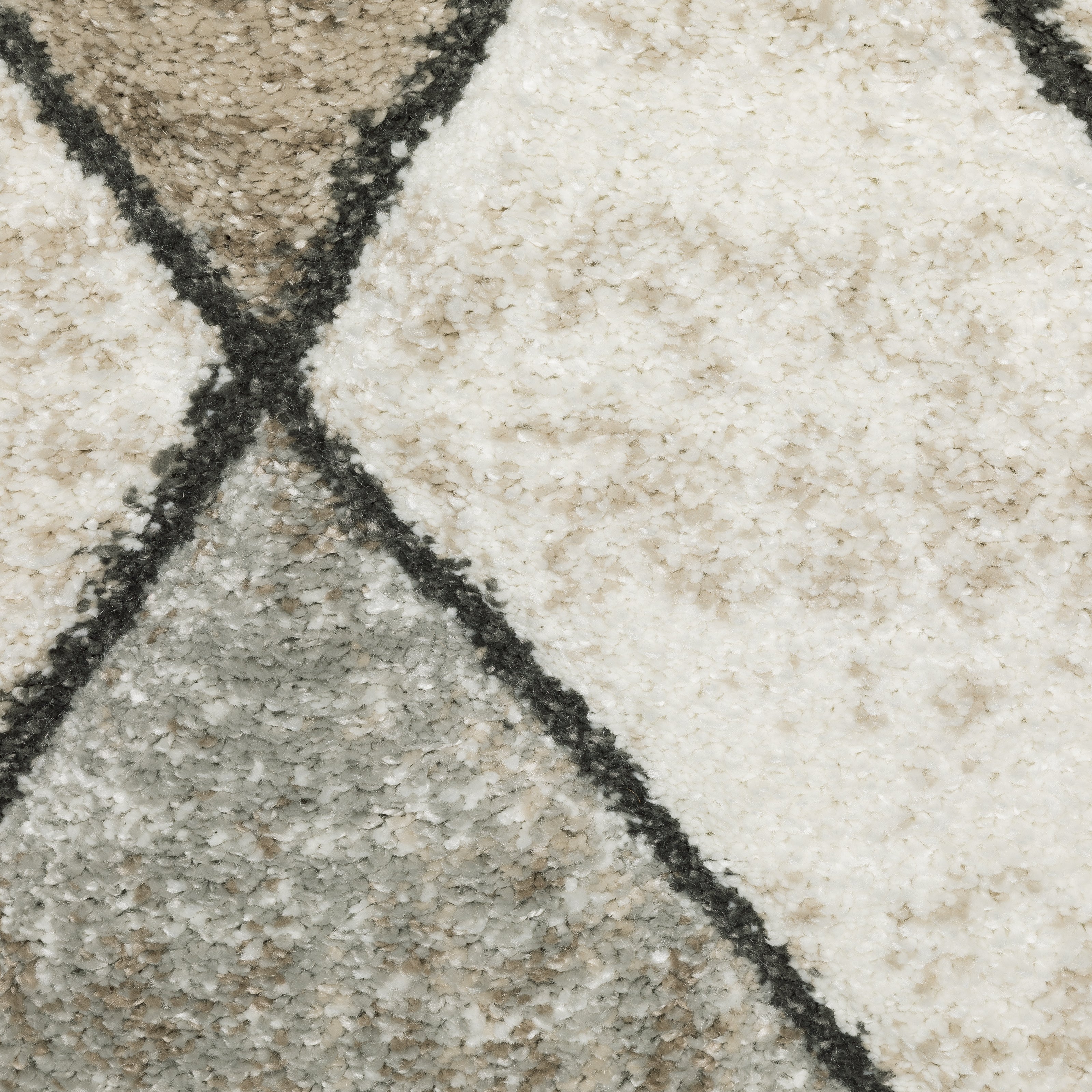 Oriental Weavers Cambria 4928A plush modern rug featuring abstract pattern in beige/ grey tones