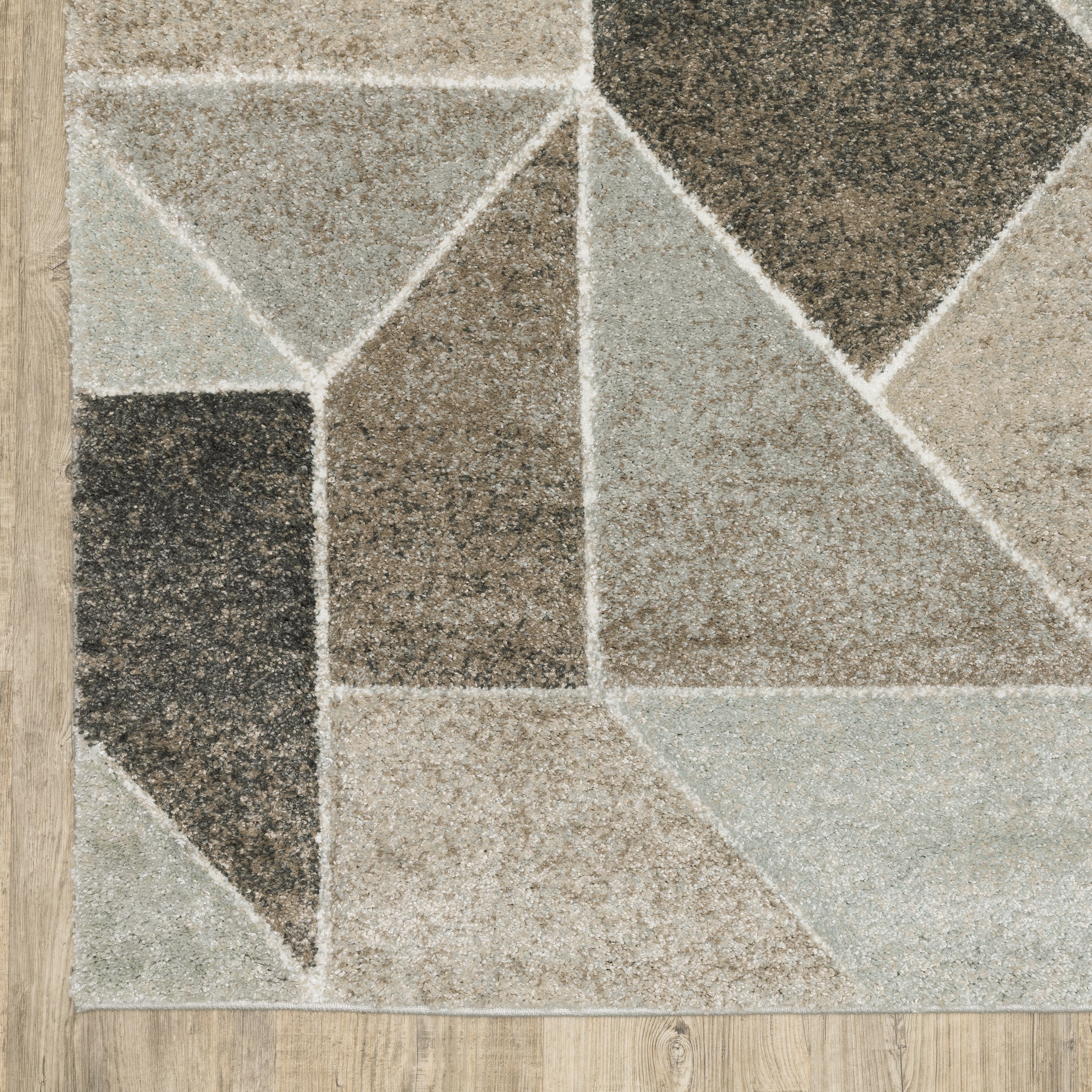 Oriental Weavers Cambria 004L2 plush modern rug featuring abstract pattern in grey/ brown tones