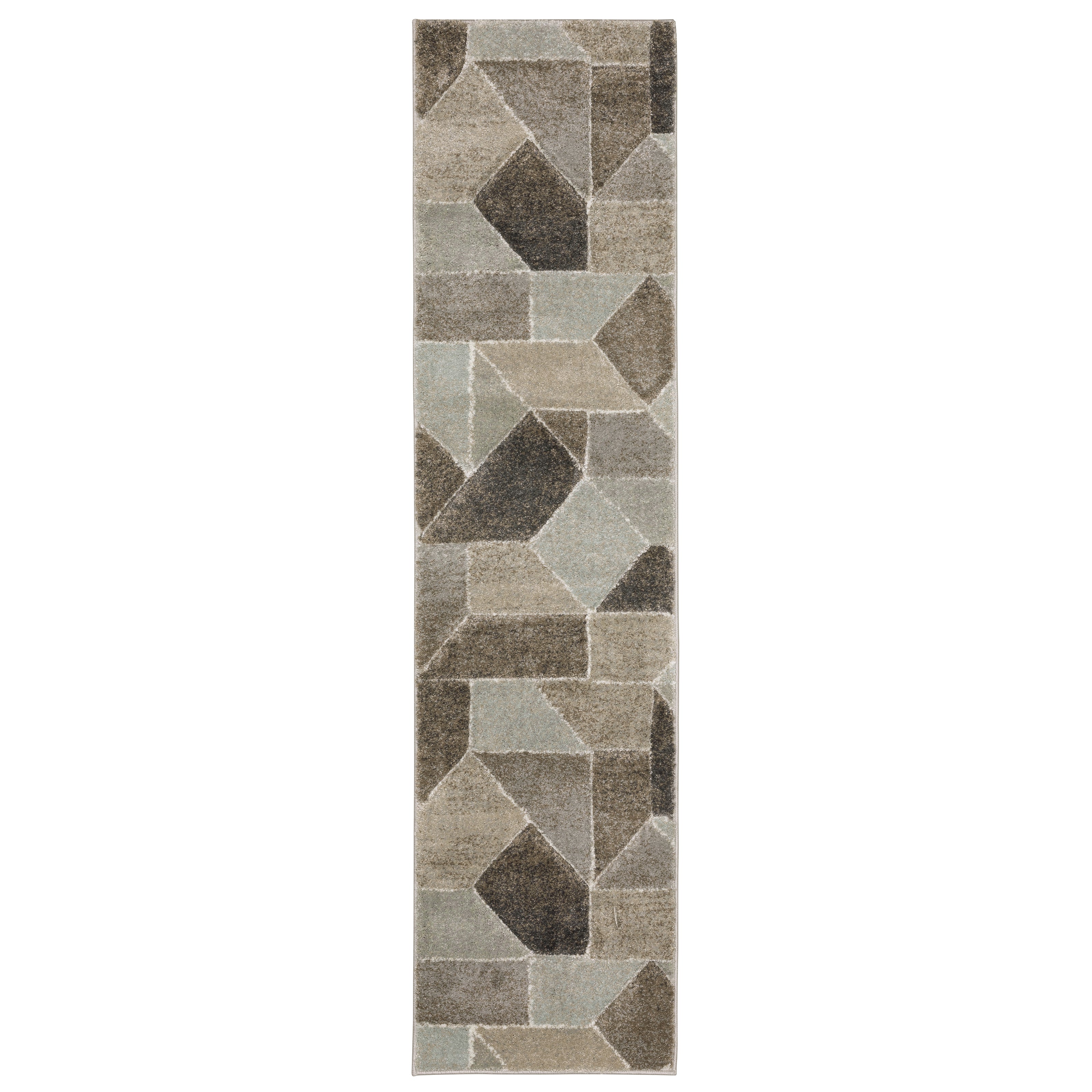 Oriental Weavers Cambria 004L2 plush modern rug featuring abstract pattern in grey/ brown tones