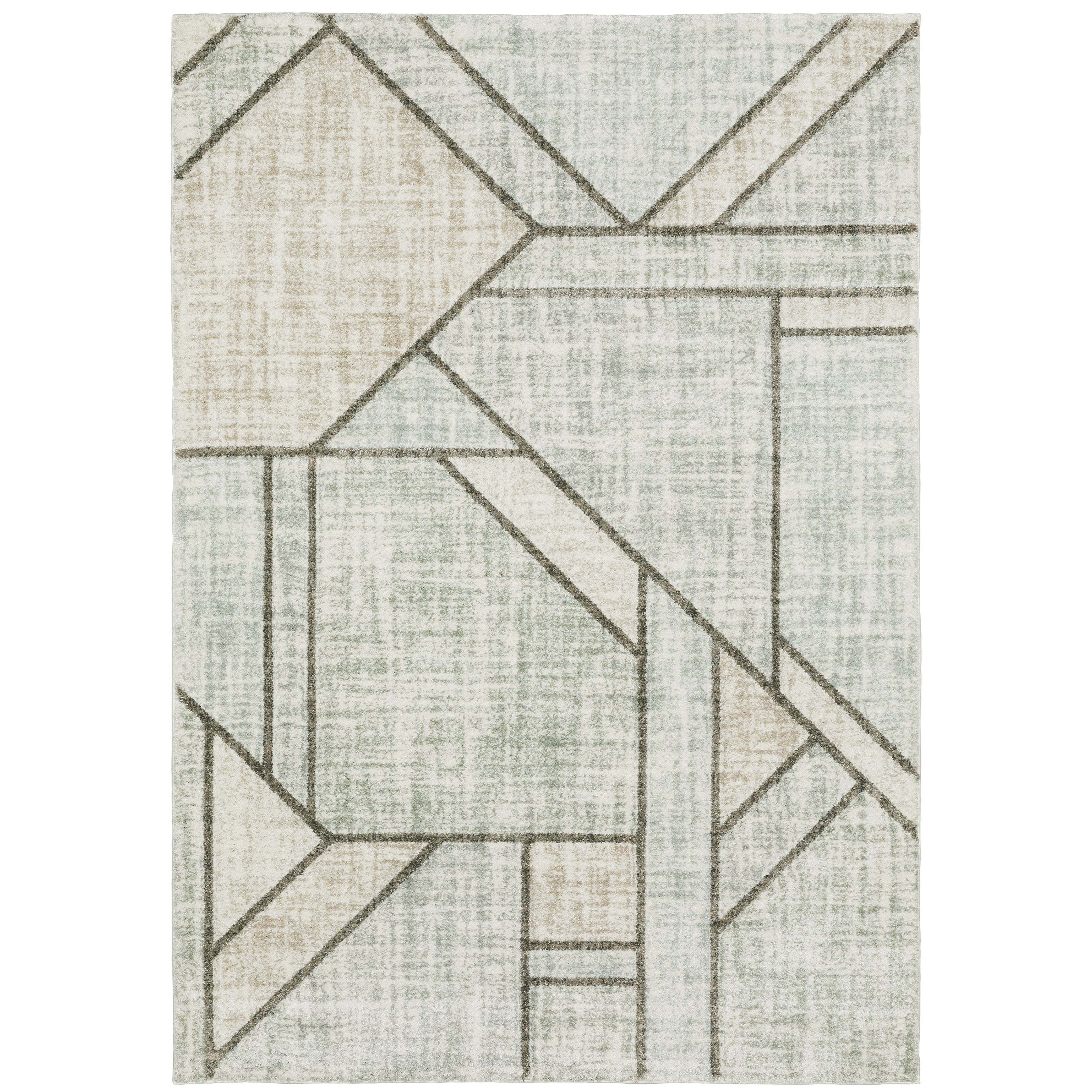 Oriental Weavers Cambria 5569B plush modern rug featuring abstract pattern in grey/ beige tones