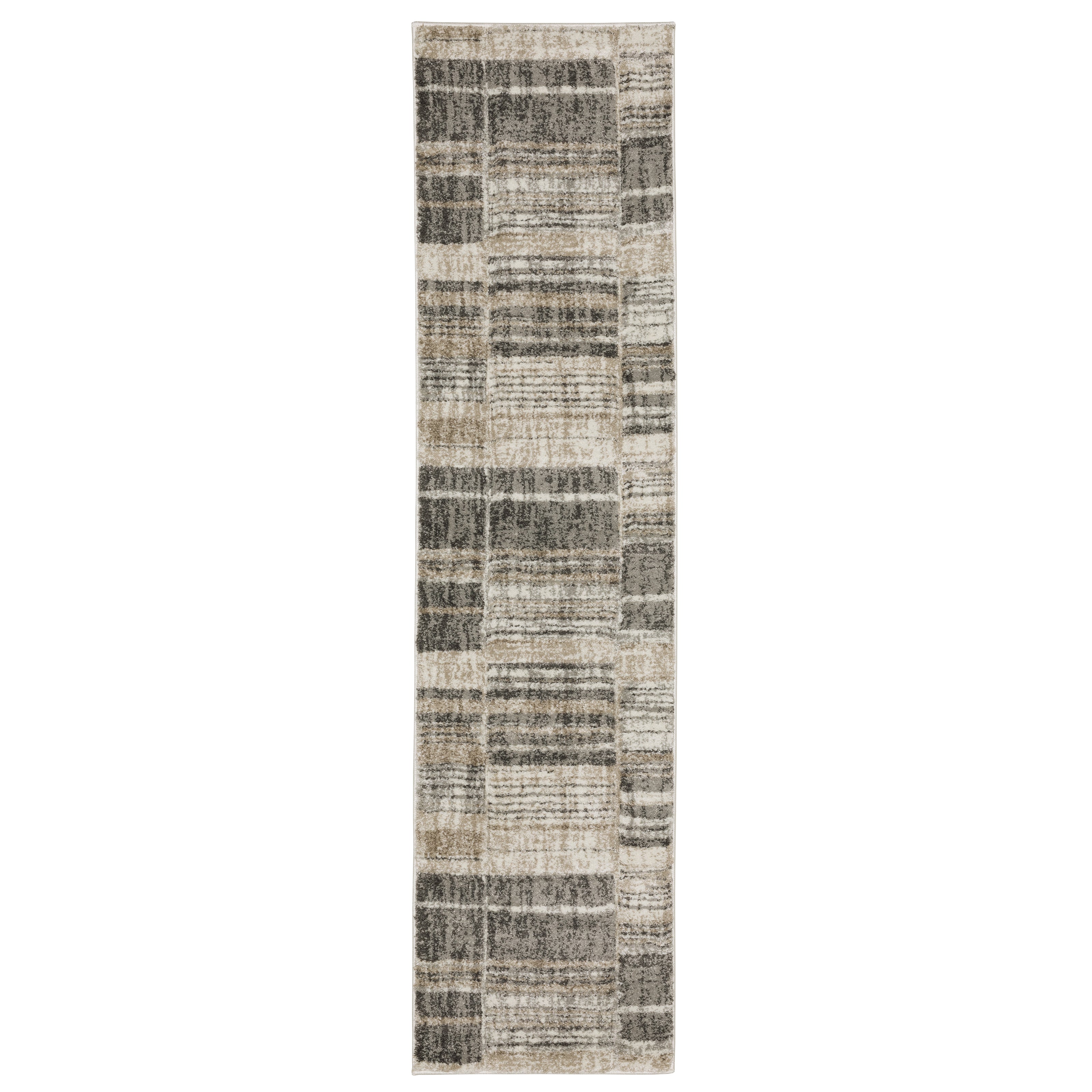 Oriental Weavers Cambria 055X2 plush modern rug featuring abstract pattern in tan/ charcoal tones