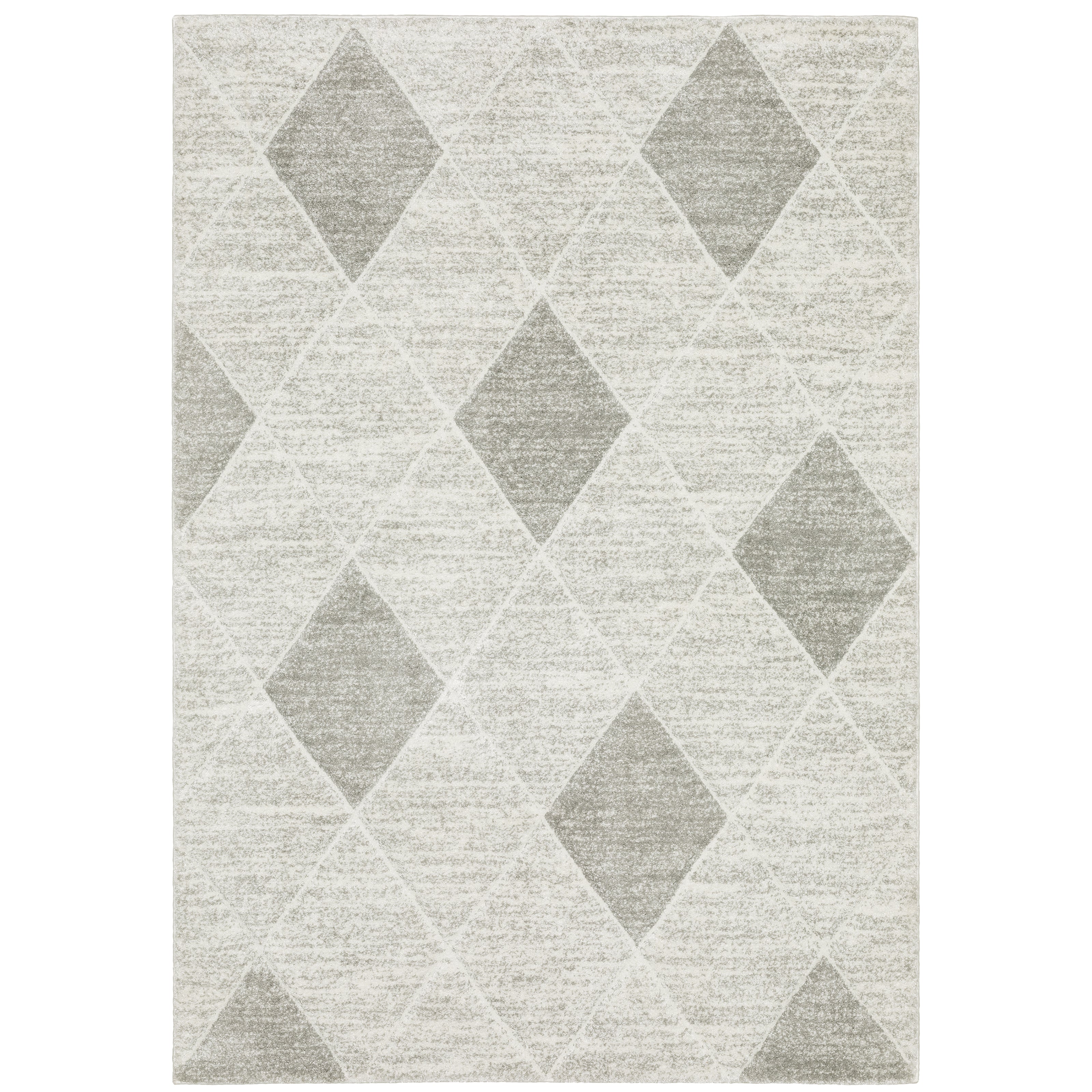 Oriental Weavers Cambria 005W2 plush modern rug featuring abstract pattern in grey/ ivory tones