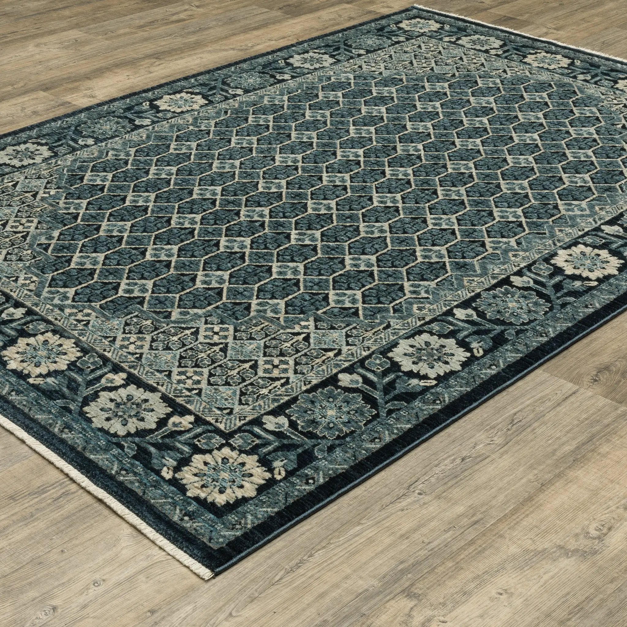 Capella CAP03 Deep Blue/ Ivory Area Rug by Oriental Weavers