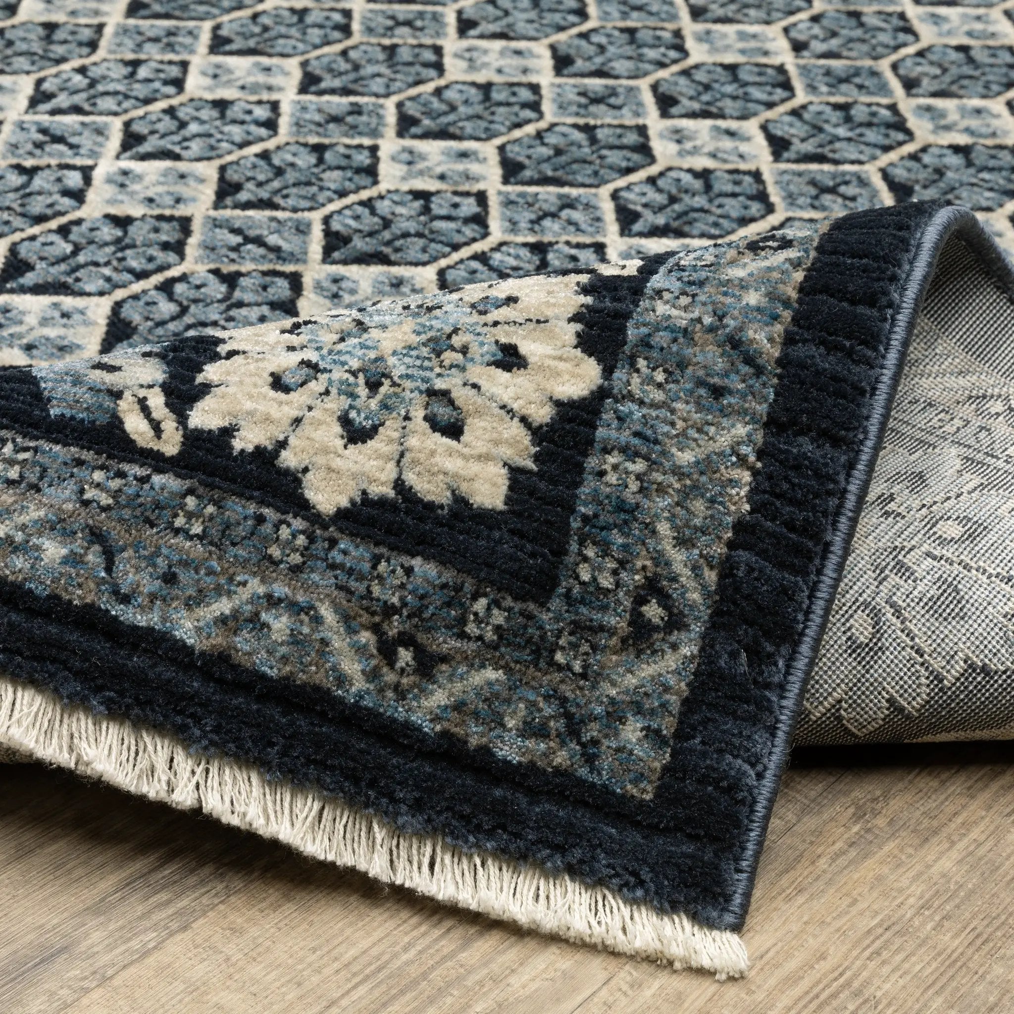 Capella CAP03 Deep Blue/ Ivory Area Rug by Oriental Weavers