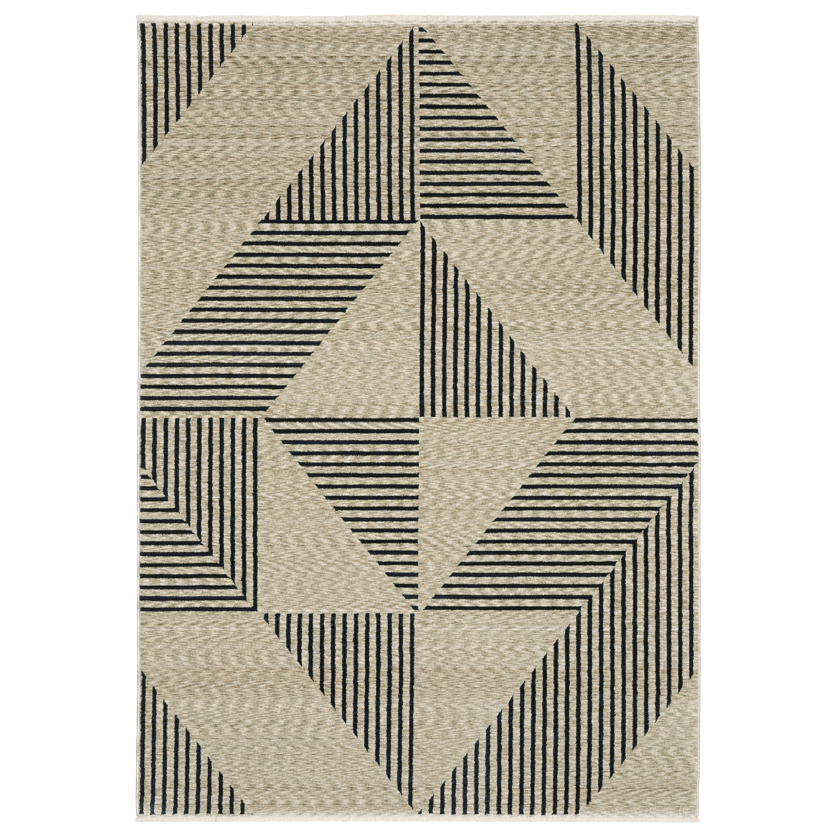 Oriental Weavers Capella CAP04 soft transitional rug featuring textured design in beige/ deep navy tones