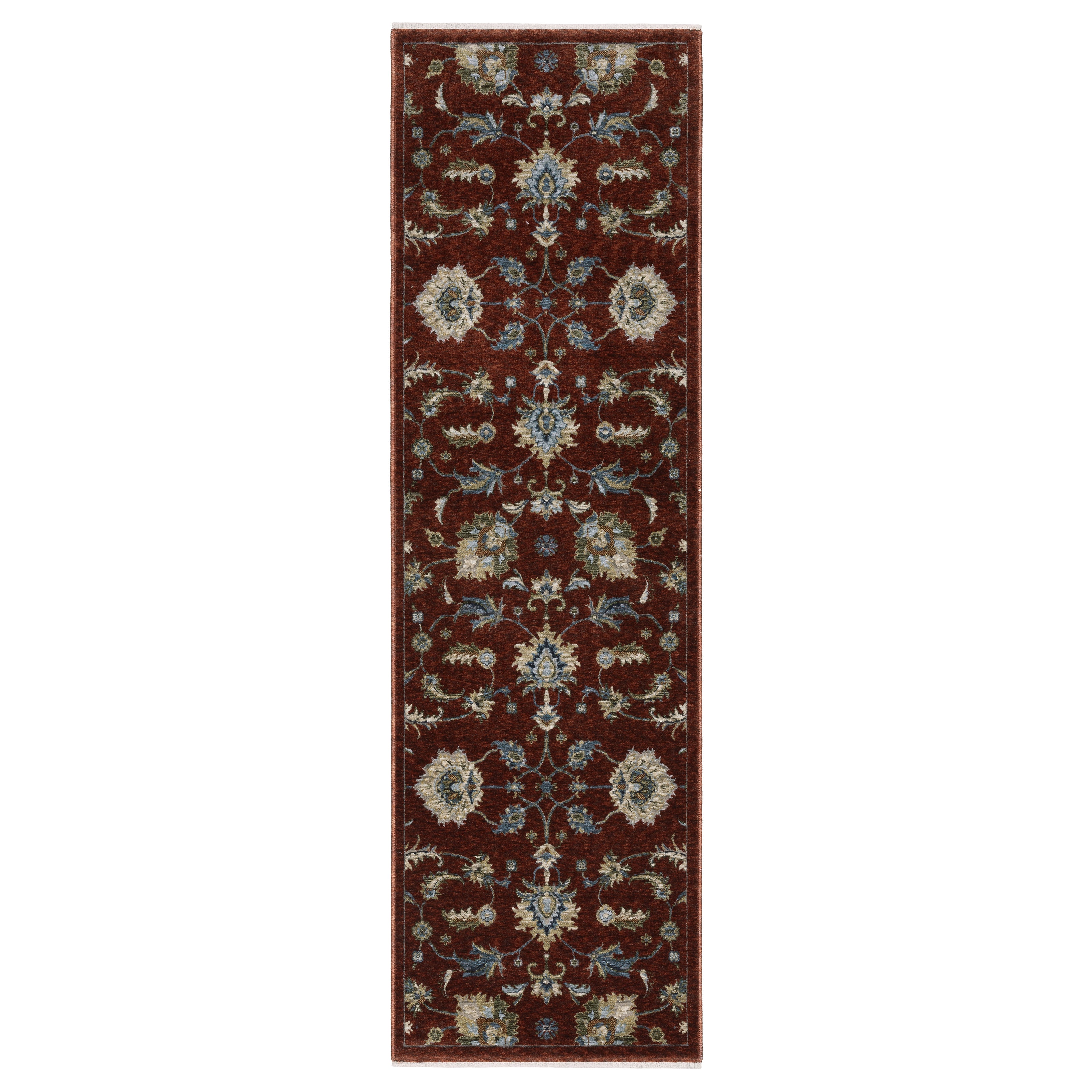 Oriental Weavers Capella CAP06 soft transitional rug featuring textured design in red/ multi tones