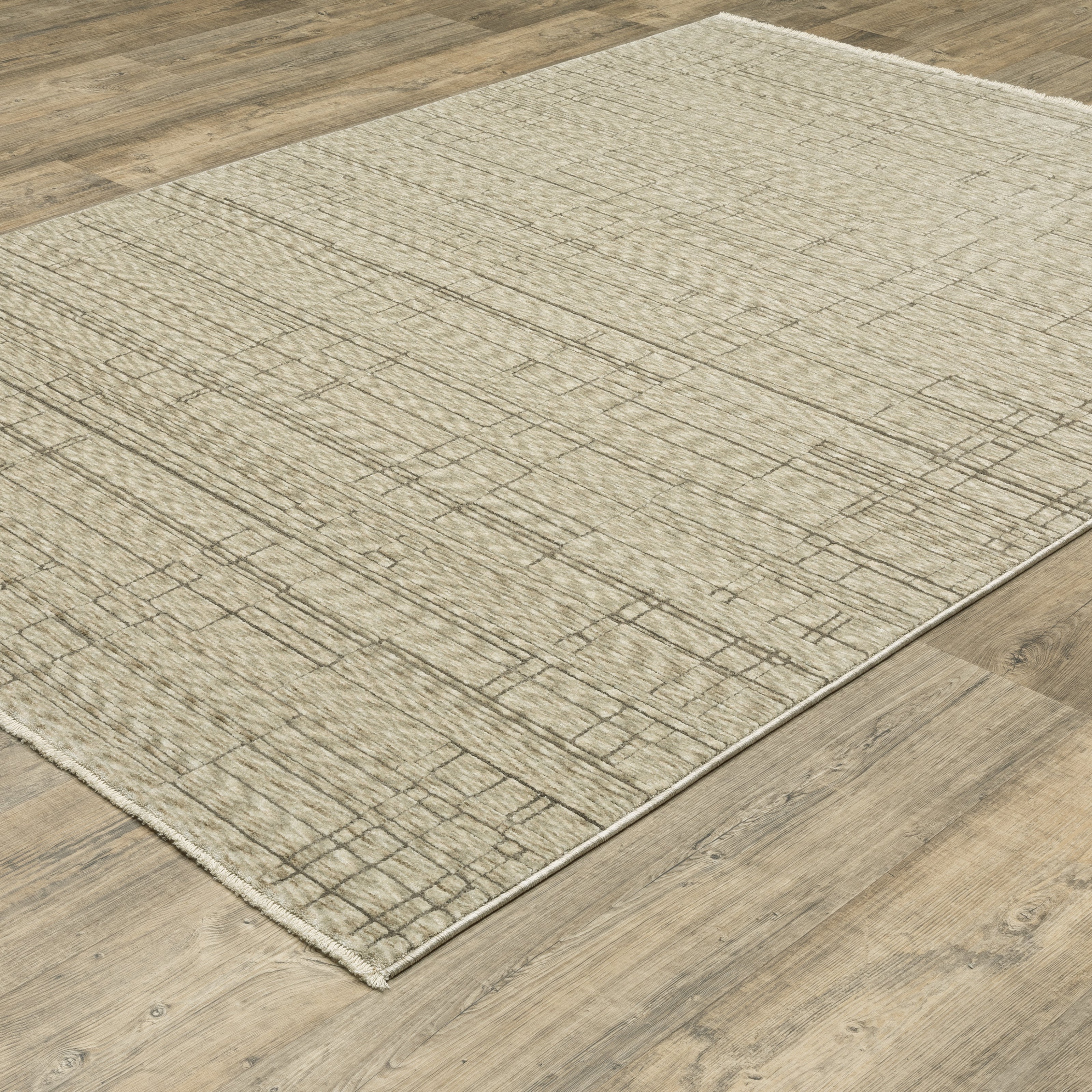 Oriental Weavers Capella CAP07 soft transitional rug featuring textured design in beige/ brown tones