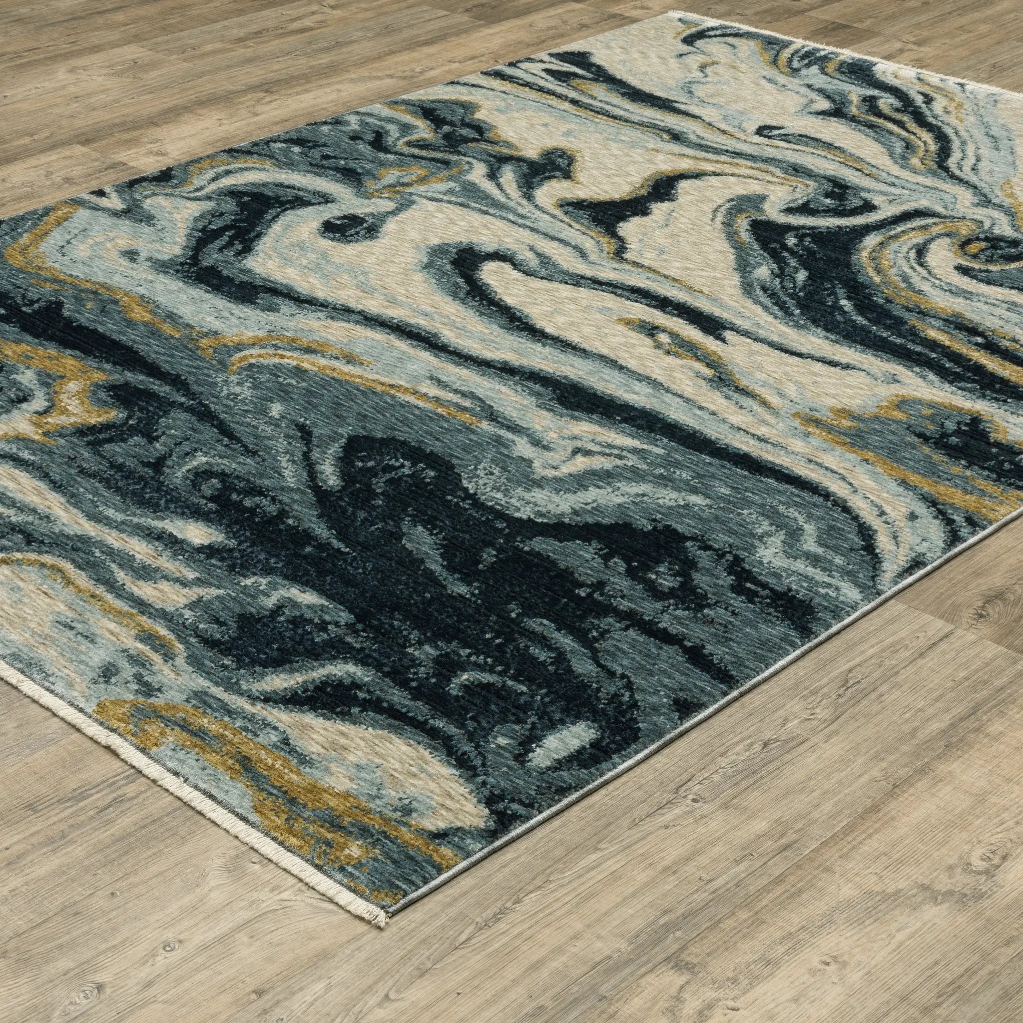 Capella CAP10 Navy Blue/ Teal Area Rug by Oriental Weavers