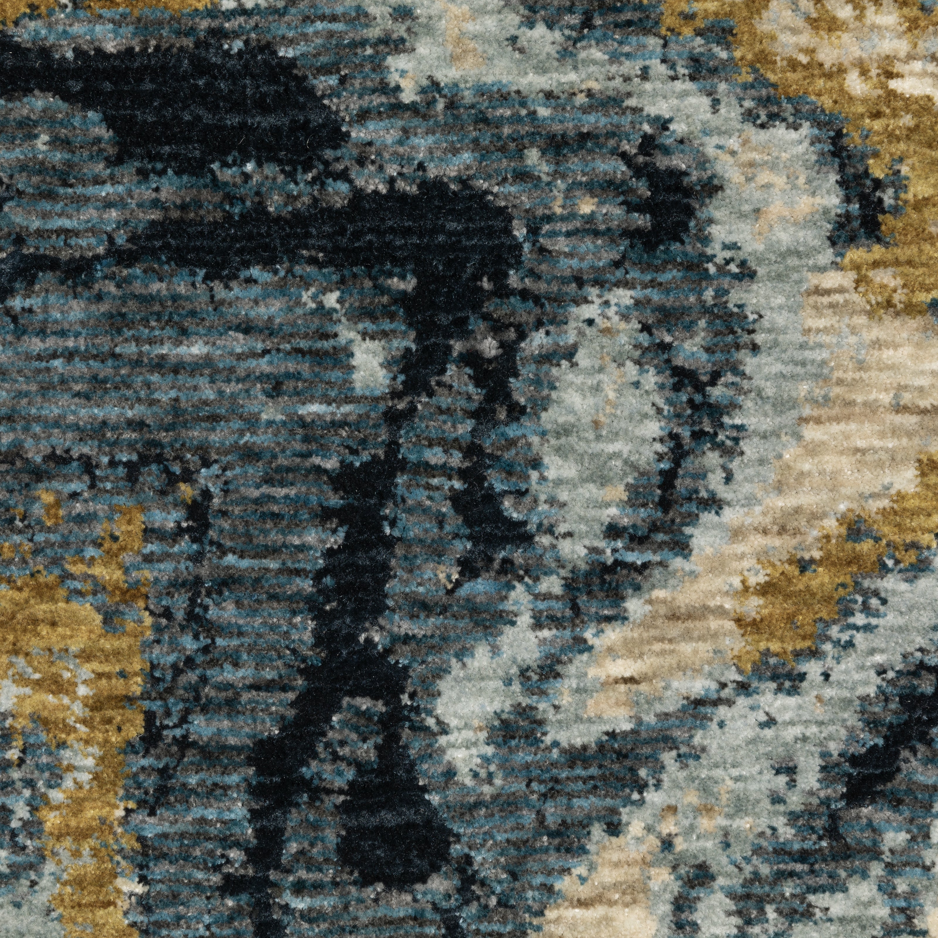 Oriental Weavers Capella CAP10 soft transitional rug featuring textured design in navy blue/ teal tones
