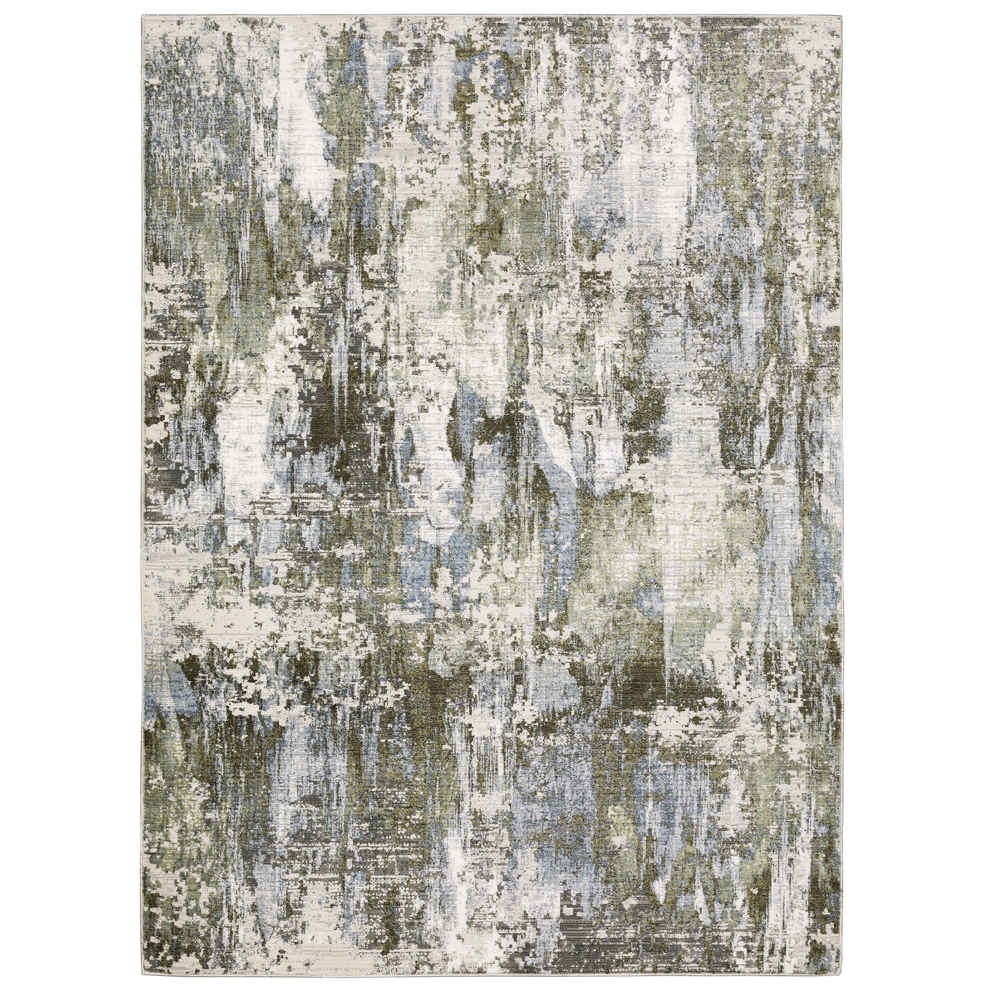 Oriental Weavers Caravan 2060F soft area rug featuring textured design in green/ blue tones