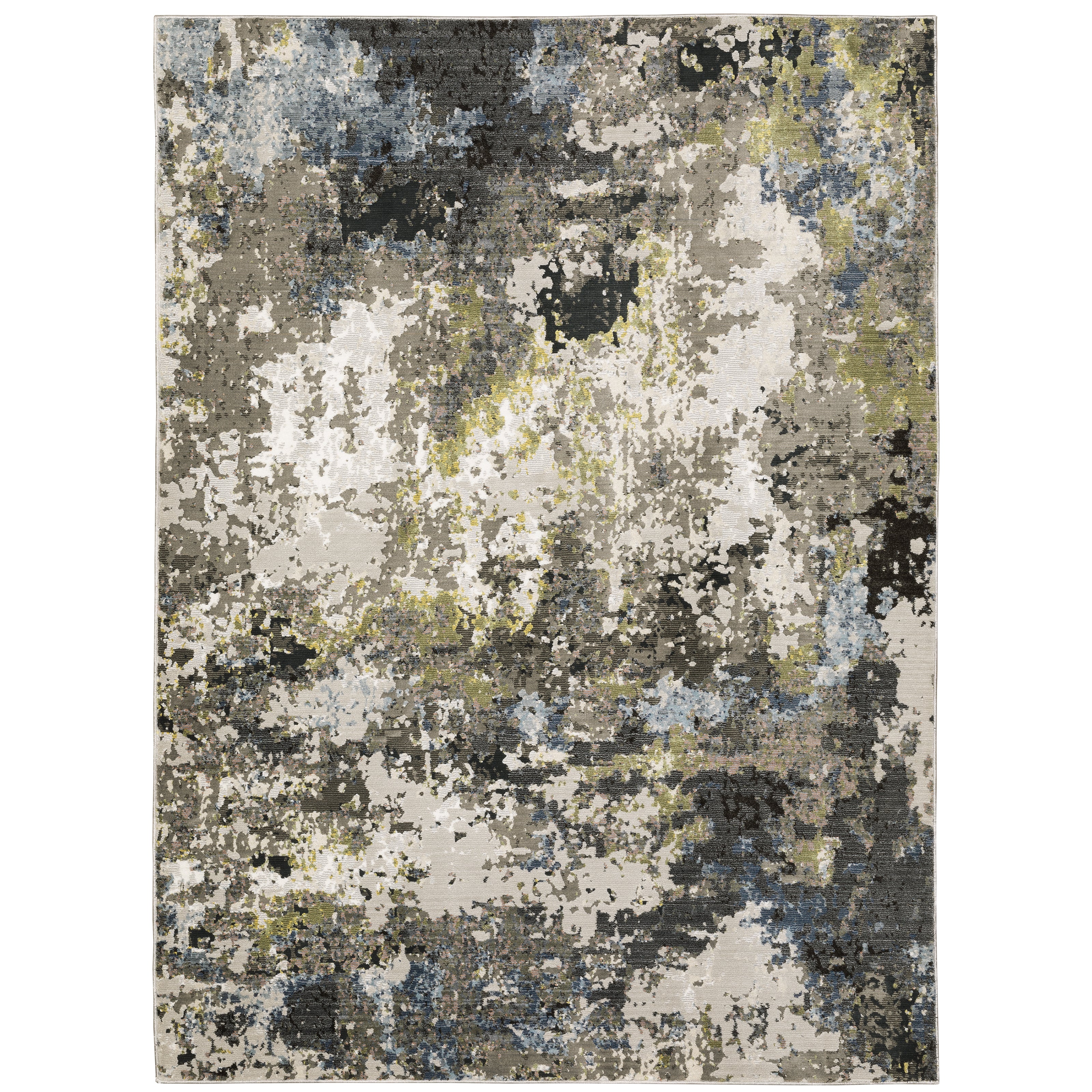 Oriental Weavers Caravan 502Z8 soft area rug featuring textured design in grey/ green tones
