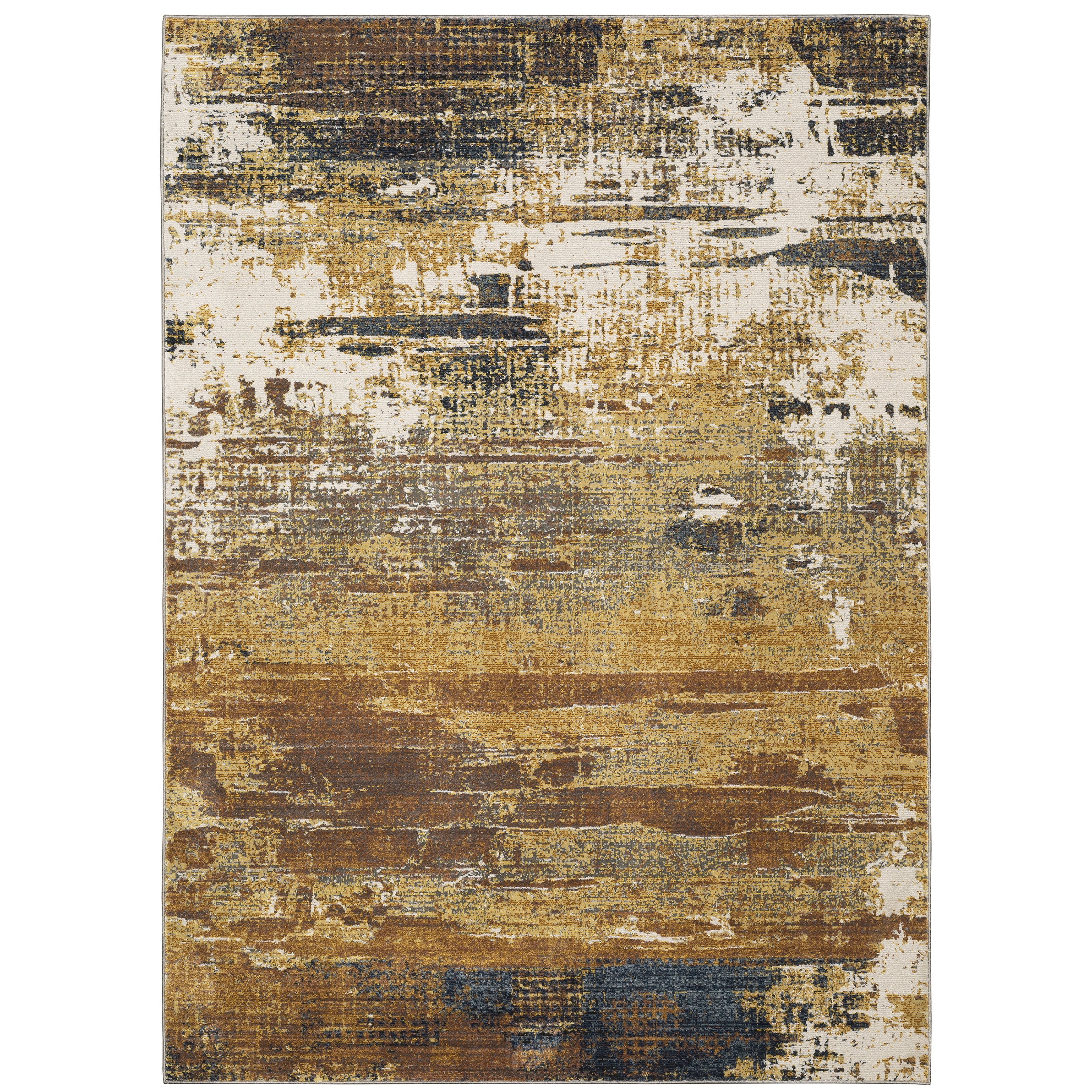 Oriental Weavers Caravan 8020X soft traditional rug featuring textured design in gold/ brown tones