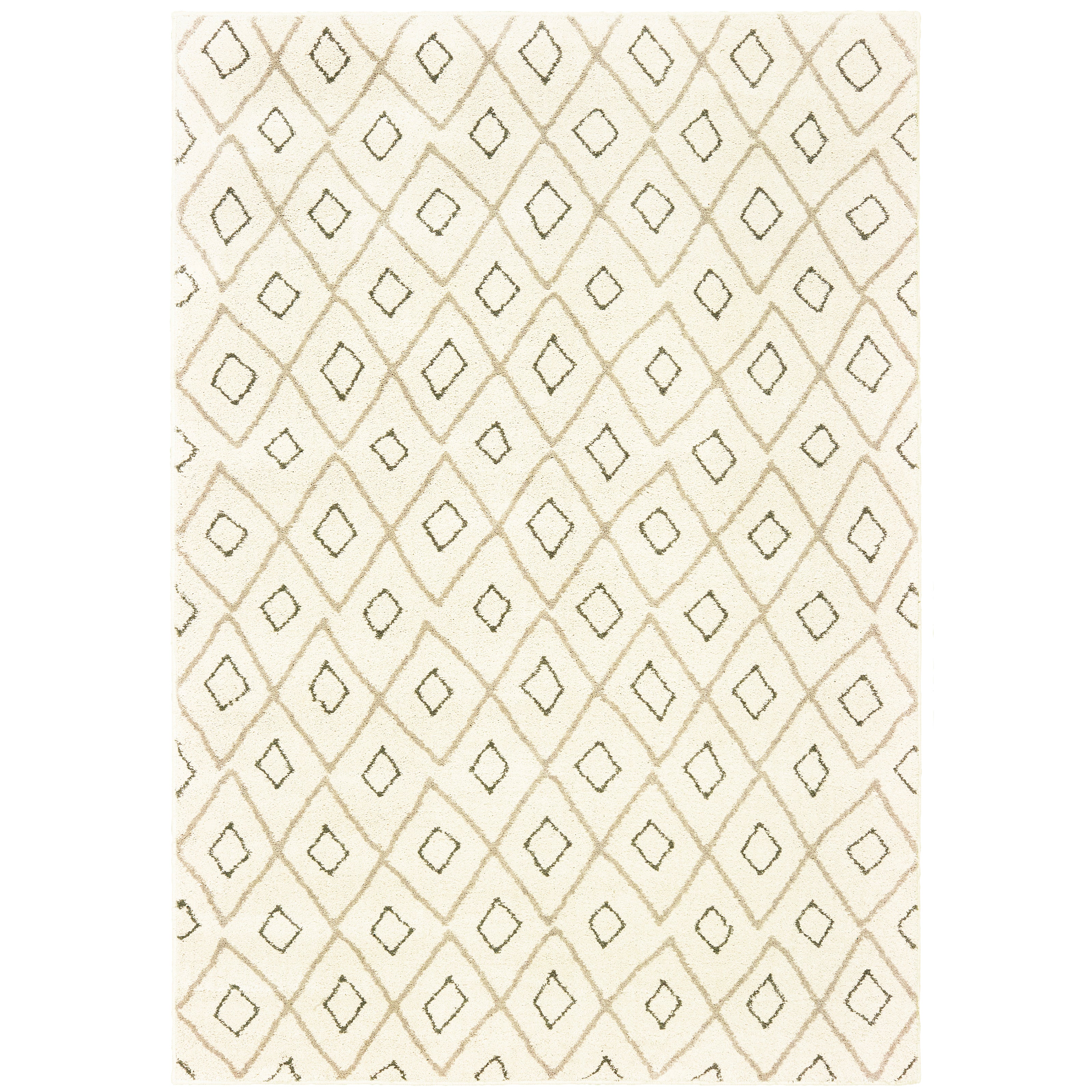 Oriental Weavers Carson 3943G plush traditional rug featuring abstract pattern in ivory/ sand tones