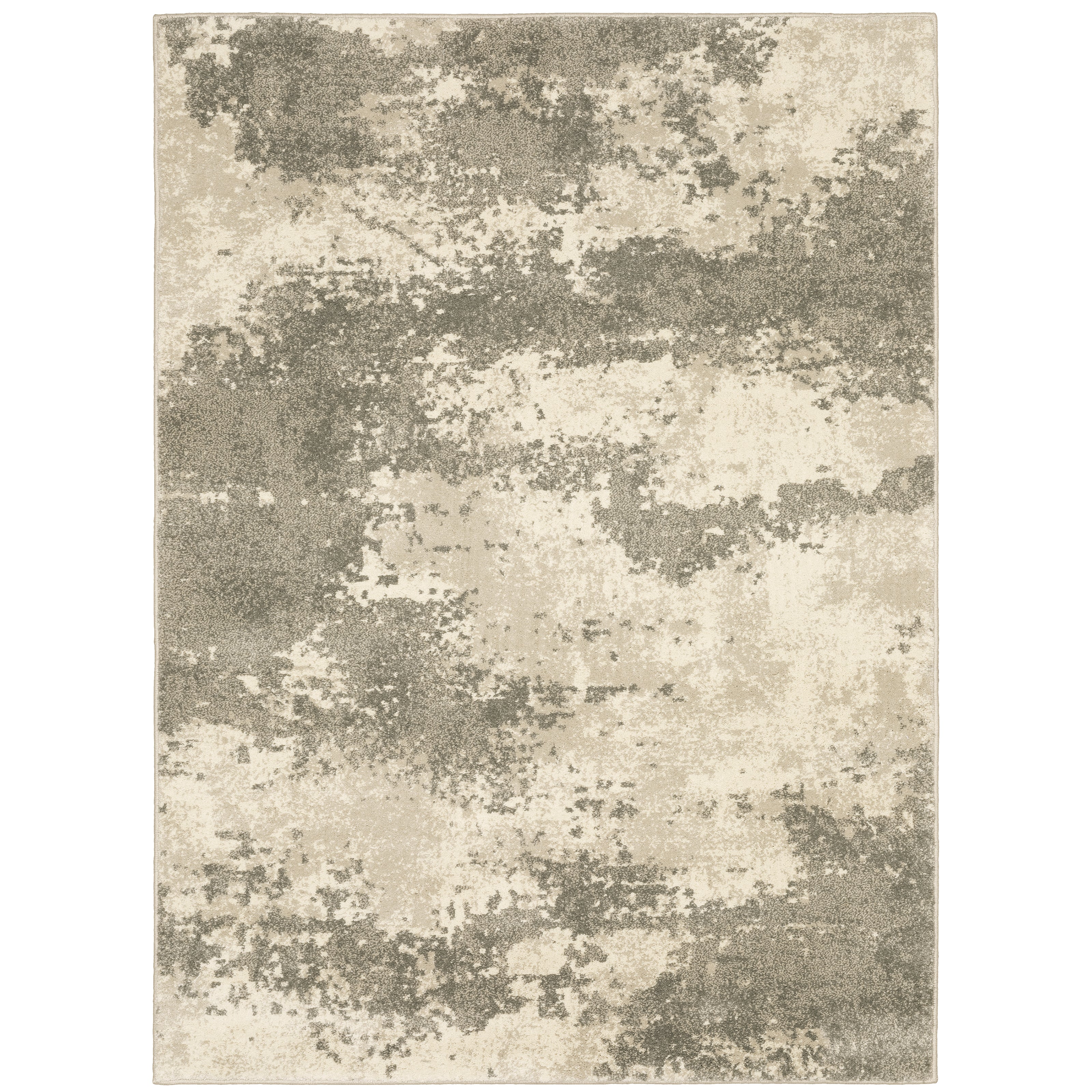 Oriental Weavers Carson 0734D plush modern rug featuring abstract pattern in beige/ grey tones