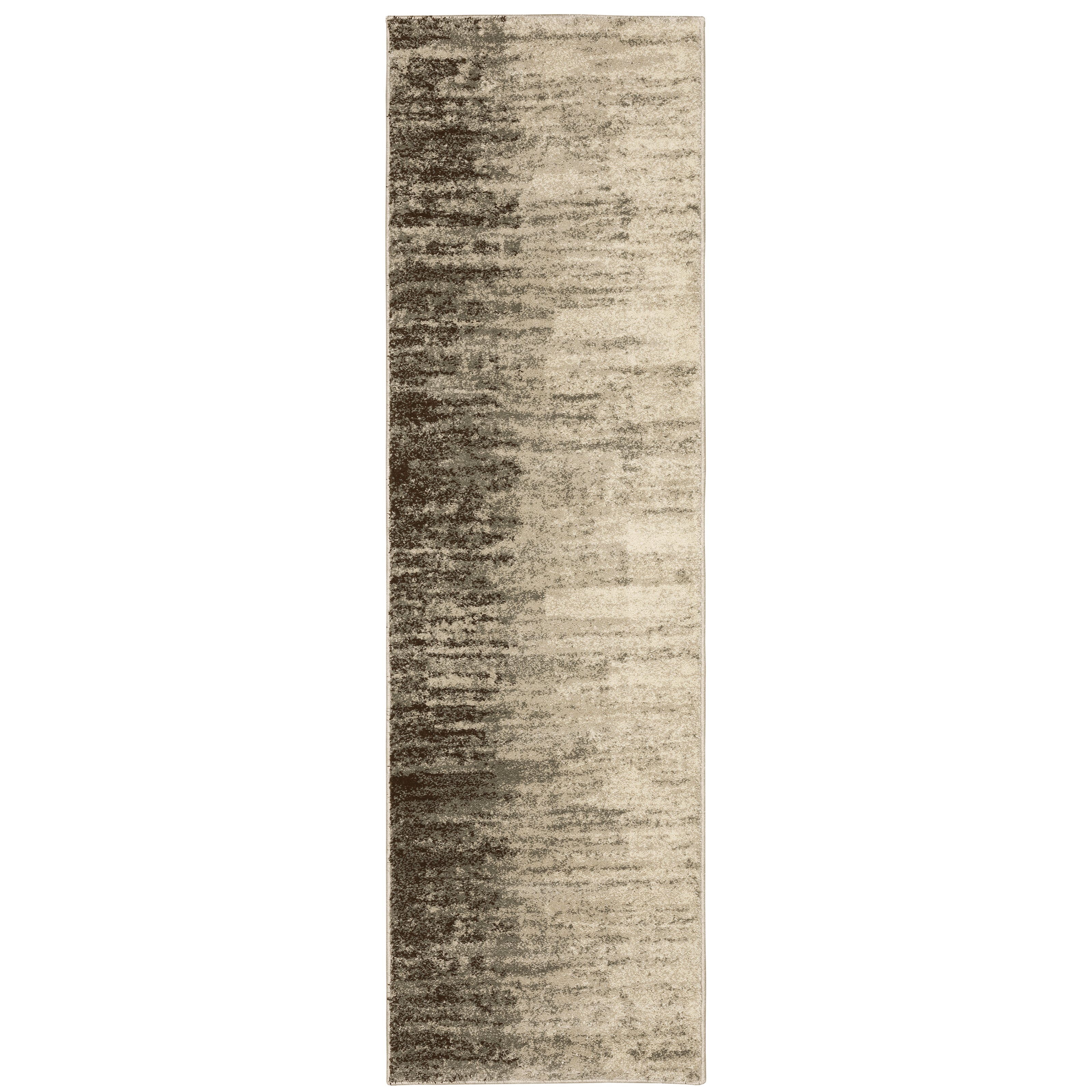 Oriental Weavers Carson 0735A plush modern rug featuring abstract pattern in beige/ grey tones
