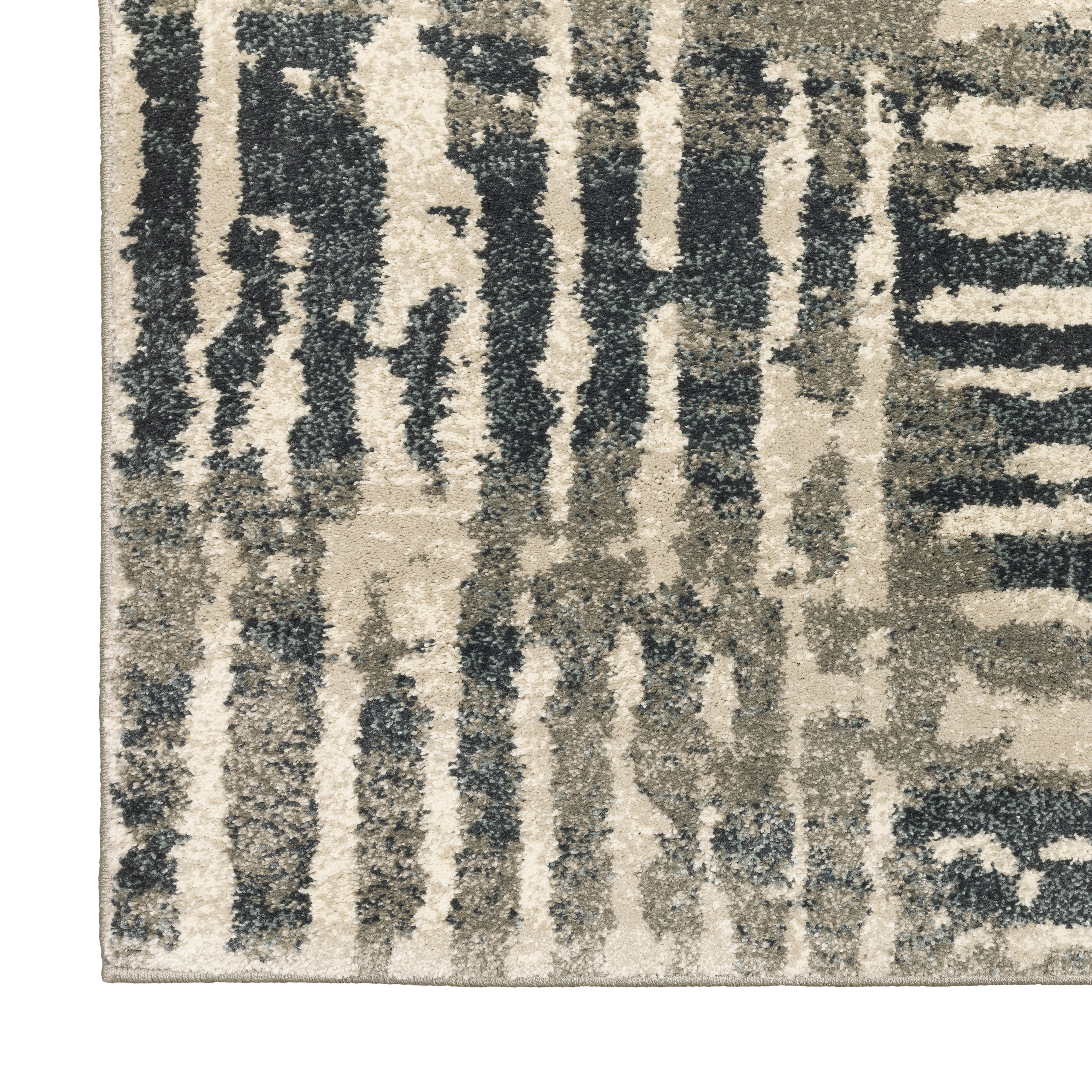 Oriental Weavers Carson 0745C plush modern rug featuring abstract pattern in blue/ beige tones