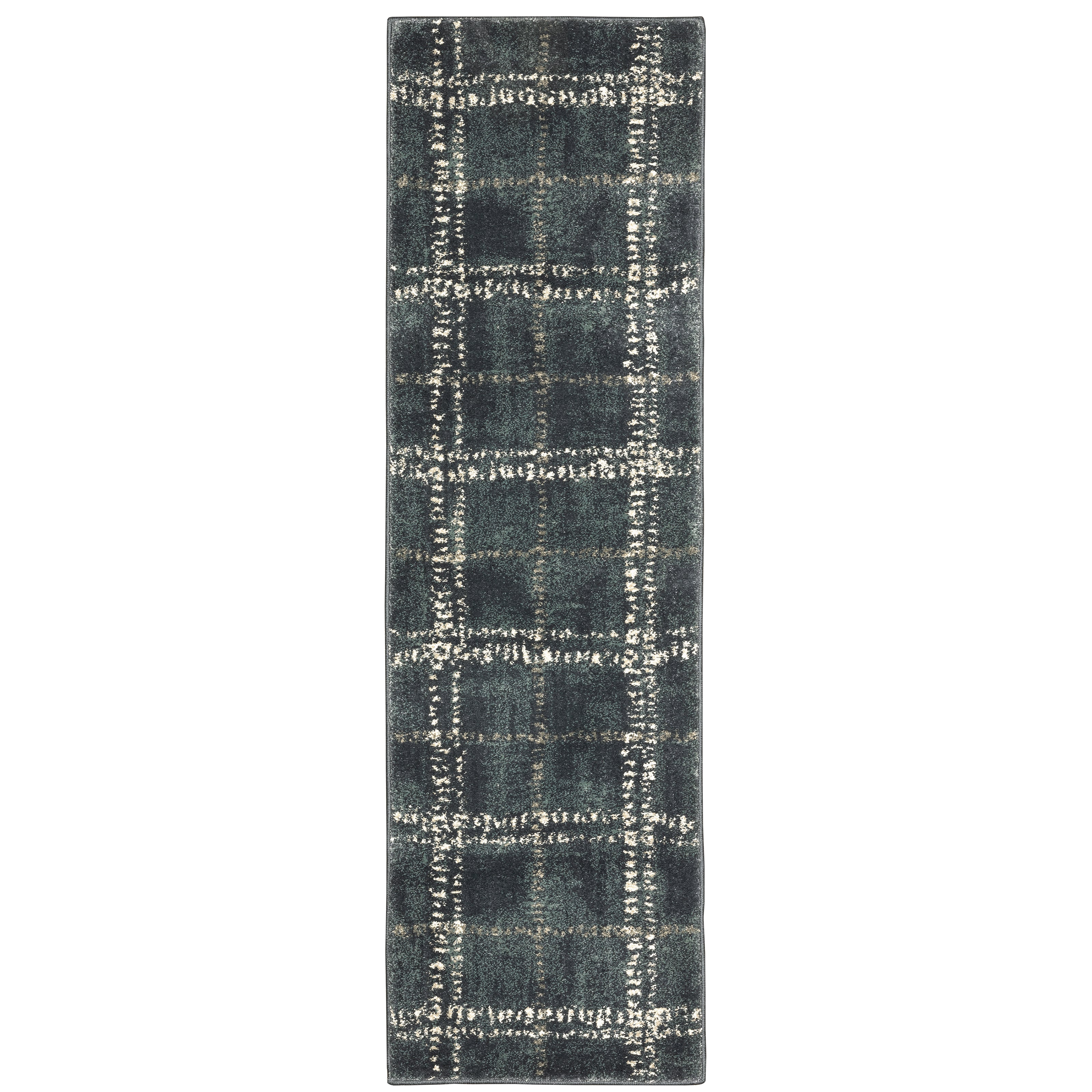 Oriental Weavers Carson 0746J plush modern rug featuring abstract pattern in blue/ ivory tones