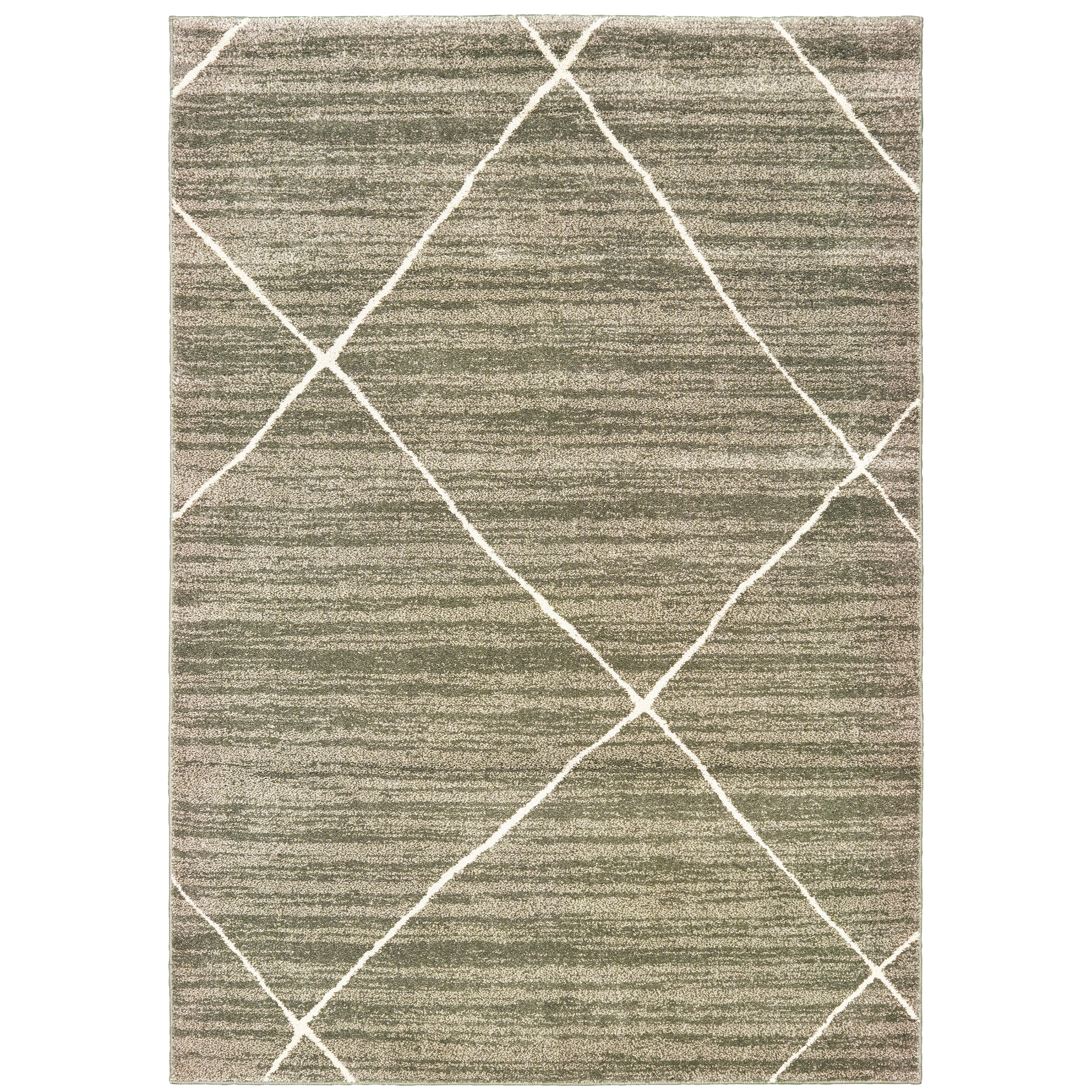 Oriental Weavers Carson 9661A plush modern rug featuring abstract pattern in grey/ ivory tones