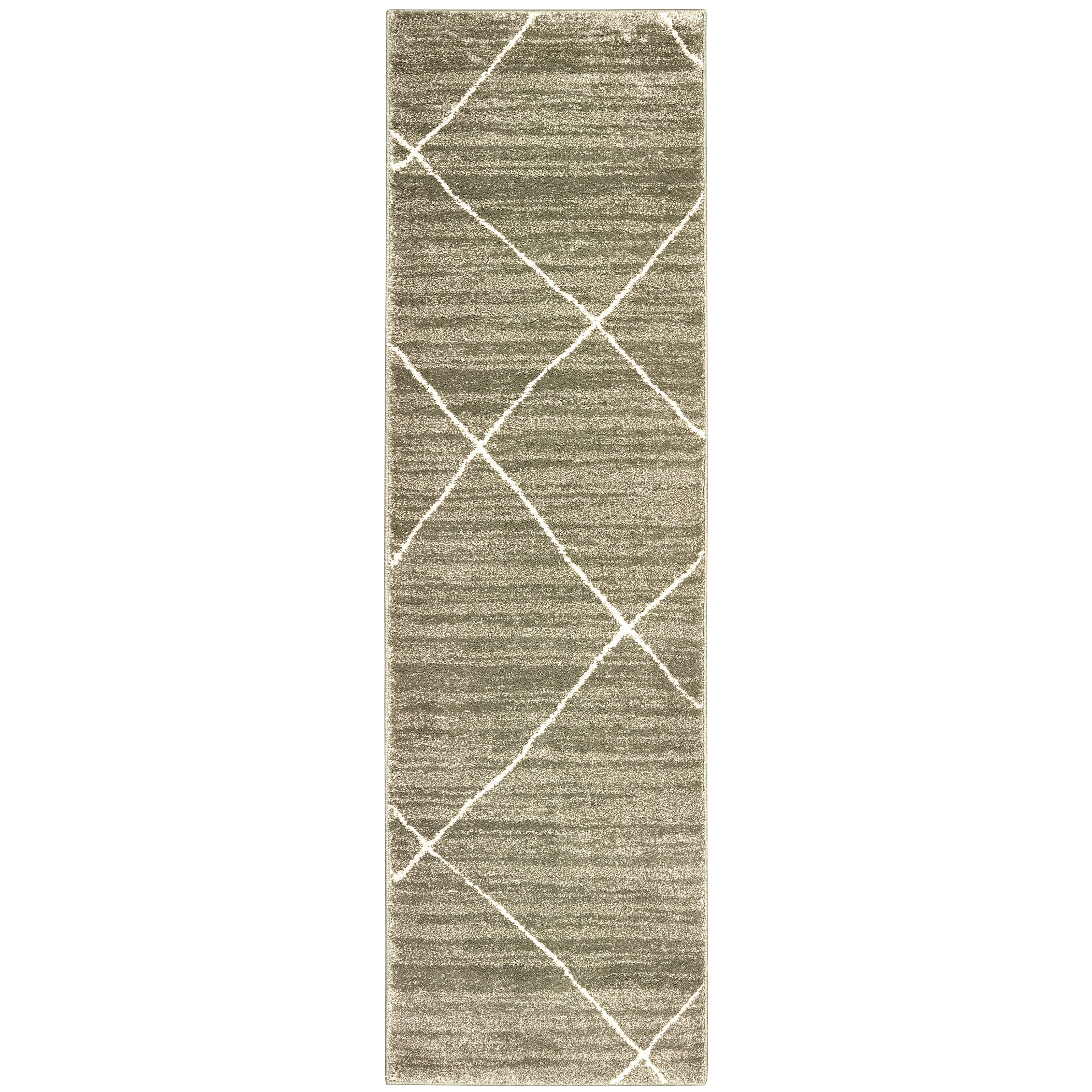 Oriental Weavers Carson 9661A plush modern rug featuring abstract pattern in grey/ ivory tones