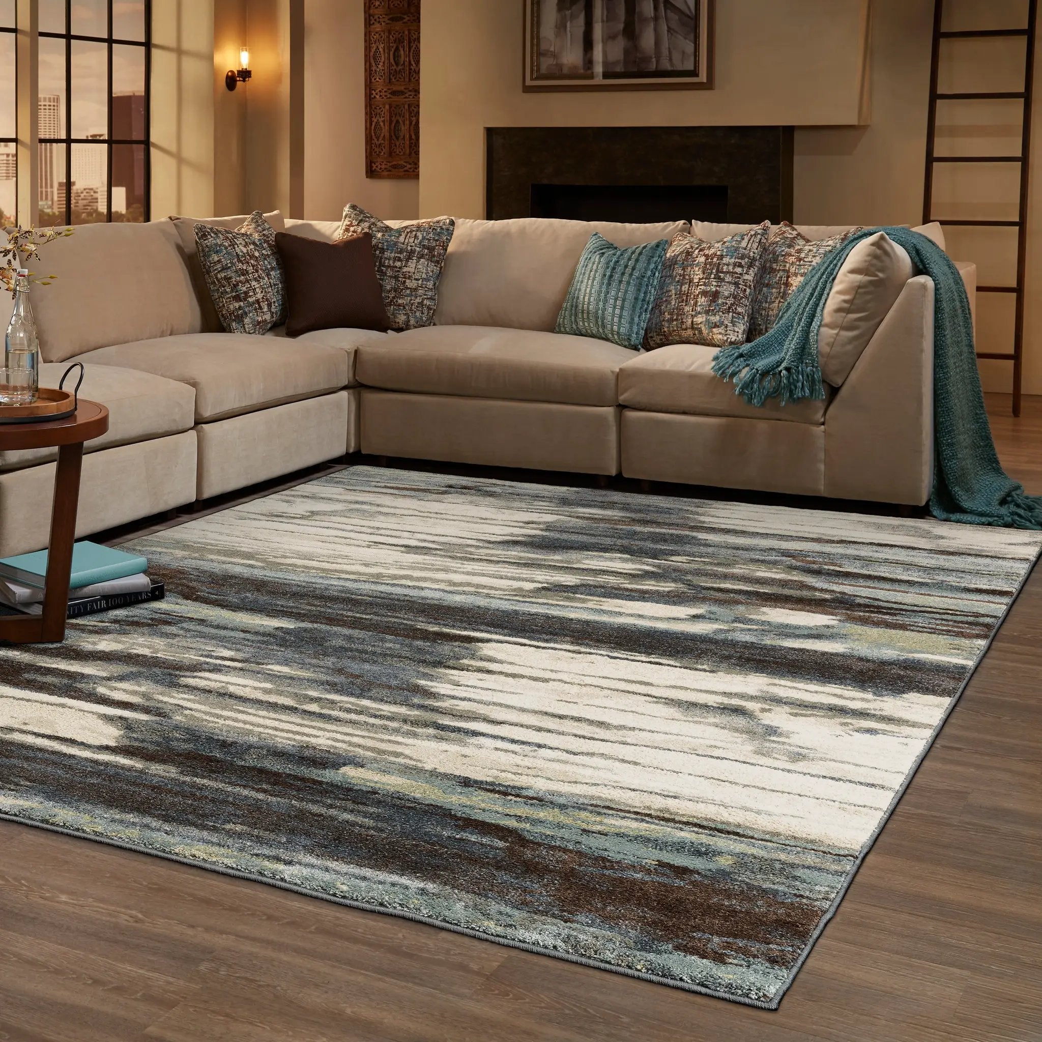 Carson 9675A Blue/ Brown Area Rug by Oriental Weavers
