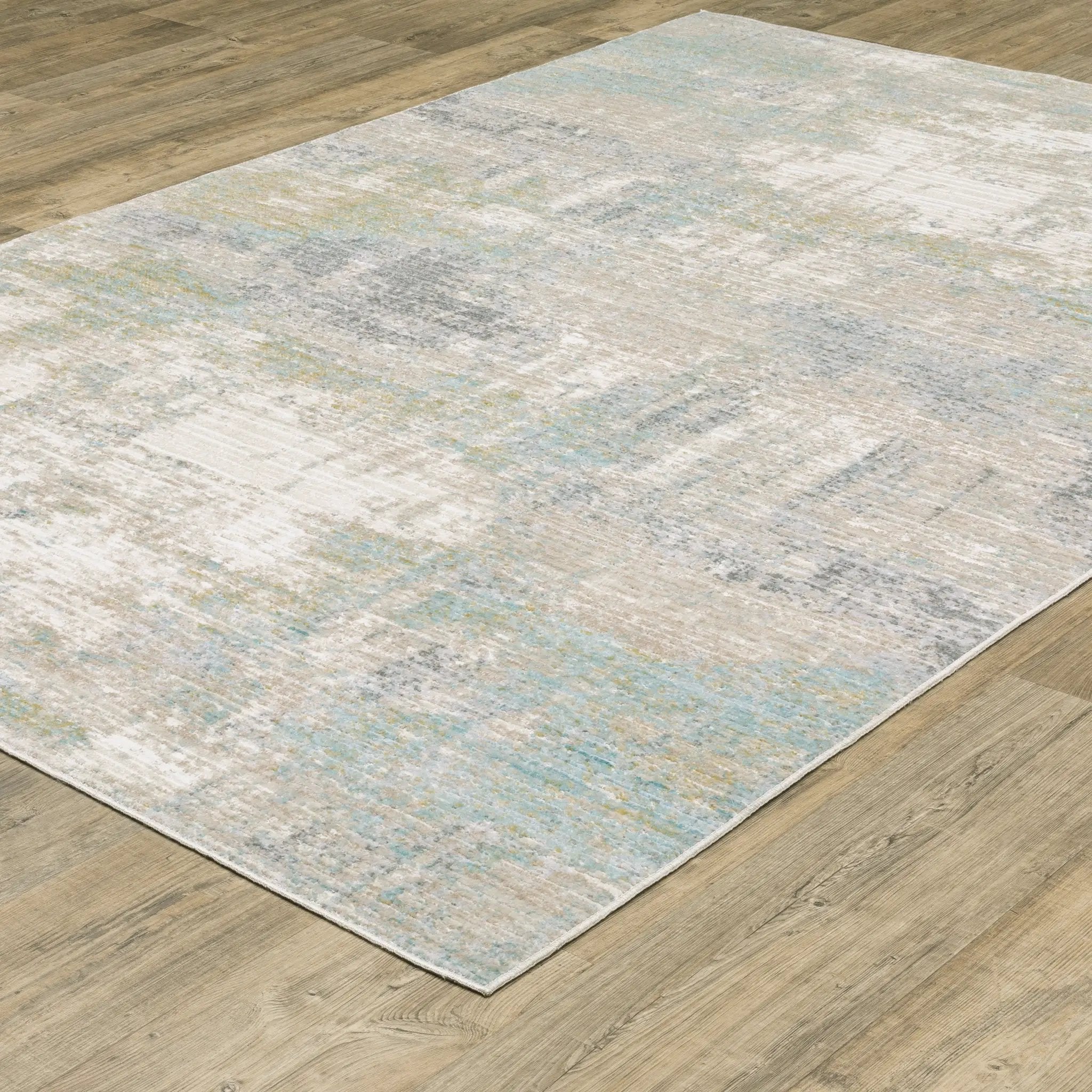 Cavett CAV01 Ivory/ Teal Area Rug by Oriental Weavers
