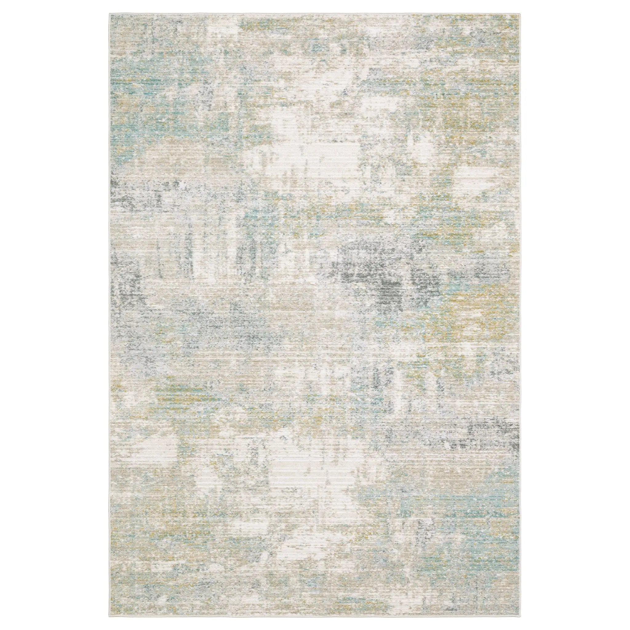 Cavett CAV01 Ivory/ Teal Area Rug by Oriental Weavers