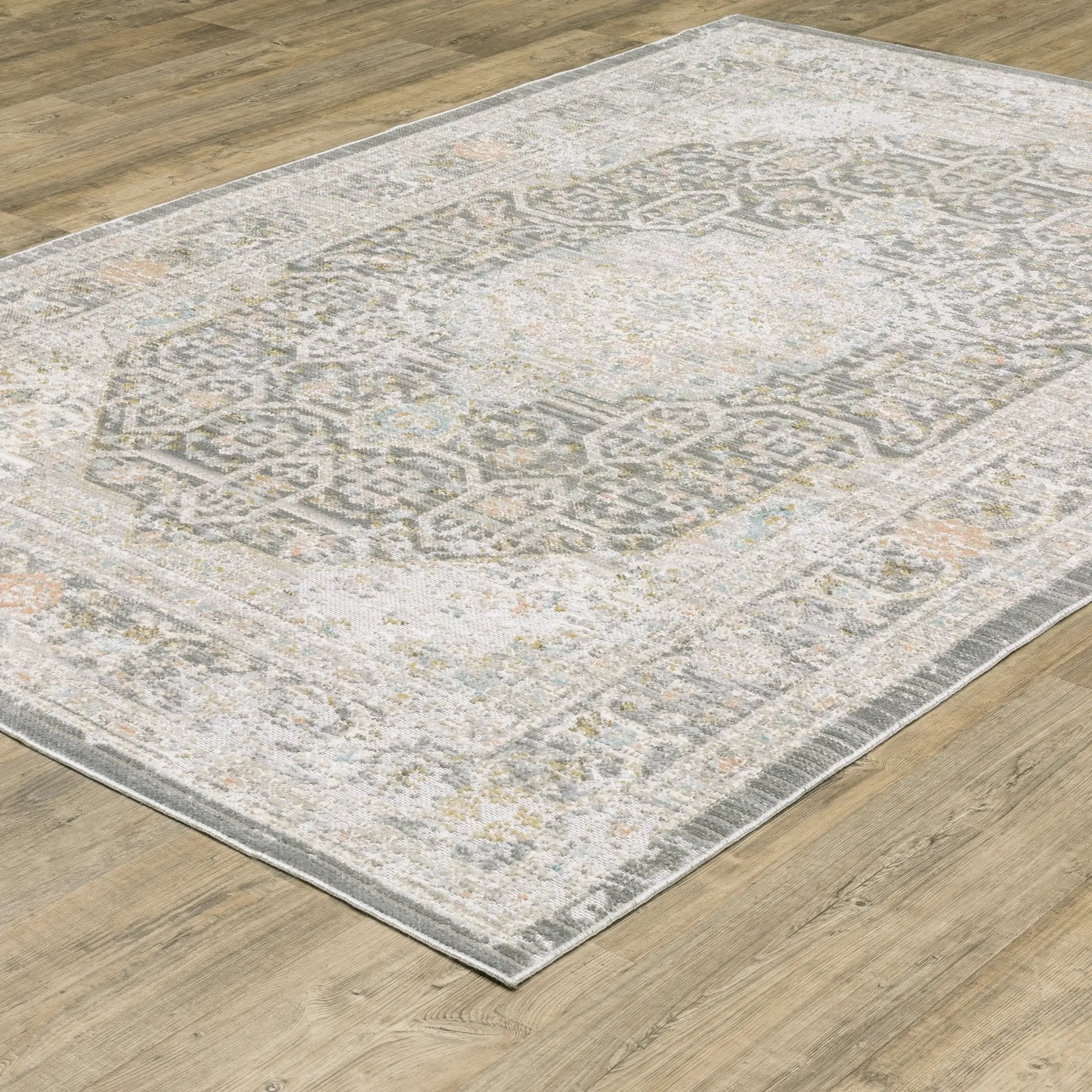 Cavett CAV02 Grey/ Orange Area Rug by Oriental Weavers