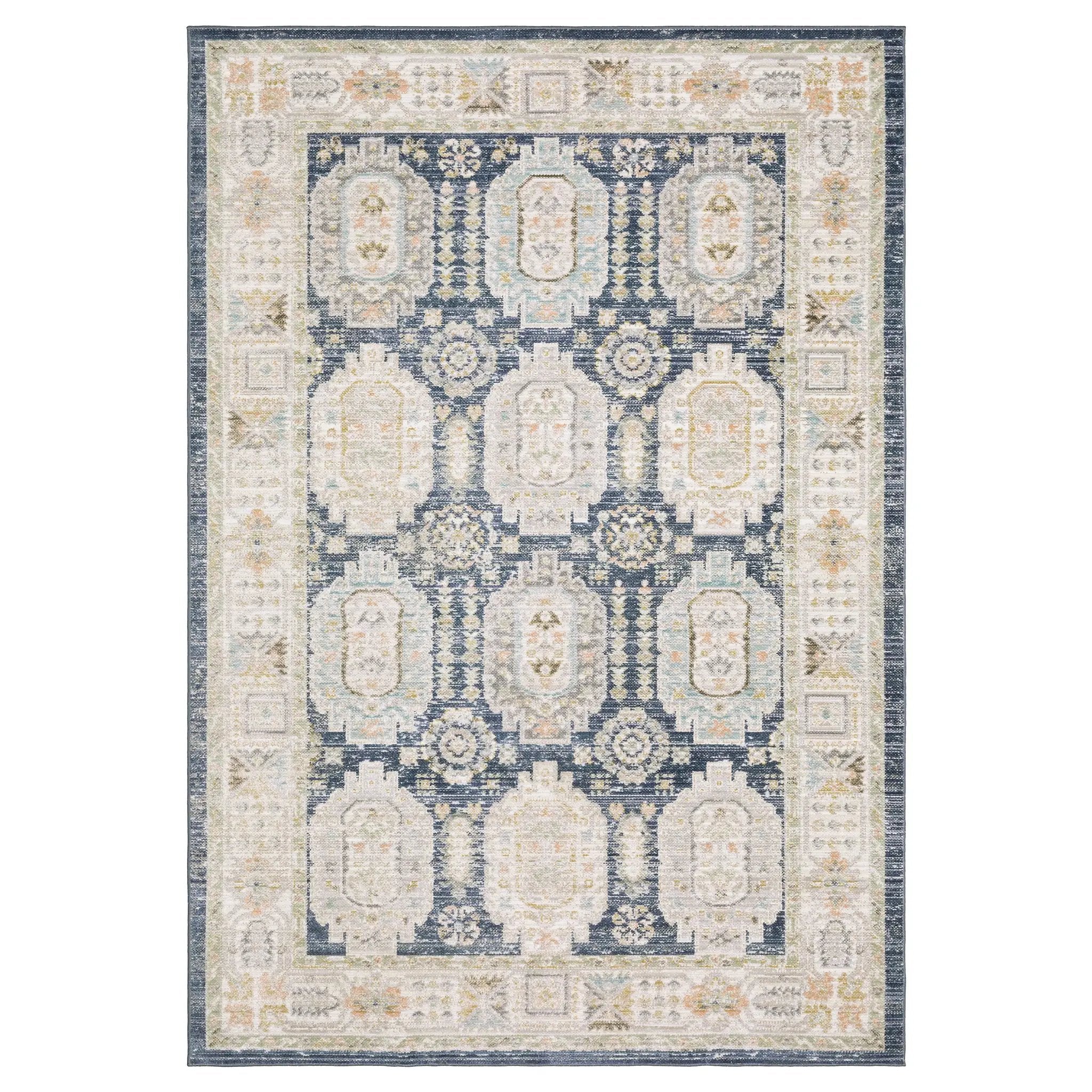 Cavett CAV07 Navy/ Ivory Area Rug by Oriental Weavers