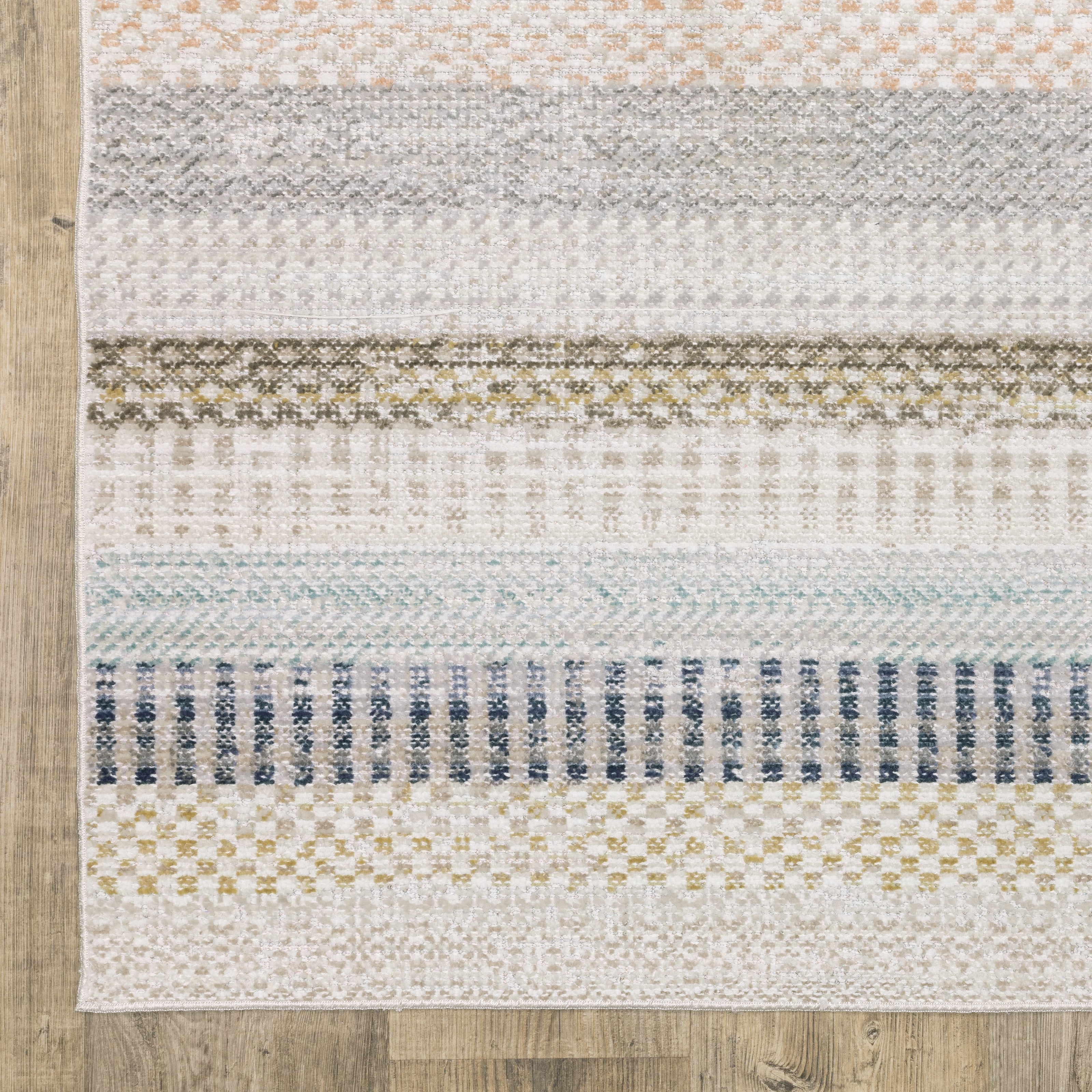 Oriental Weavers Cavett CAV08 soft transitional rug featuring decorative pattern in ivory/ multi tones