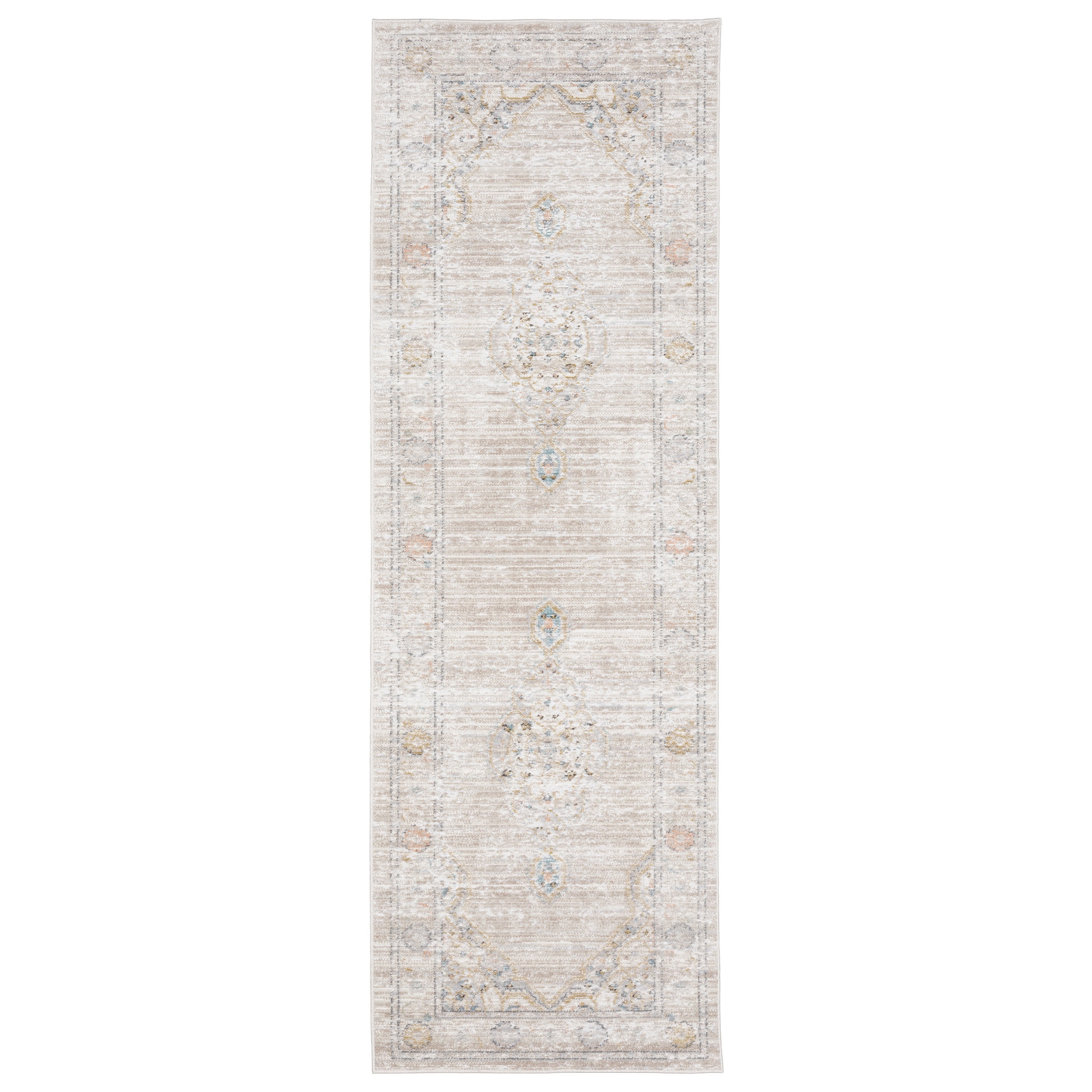 Oriental Weavers Cavett CAV11 soft transitional rug featuring decorative pattern in beige/ blue tones