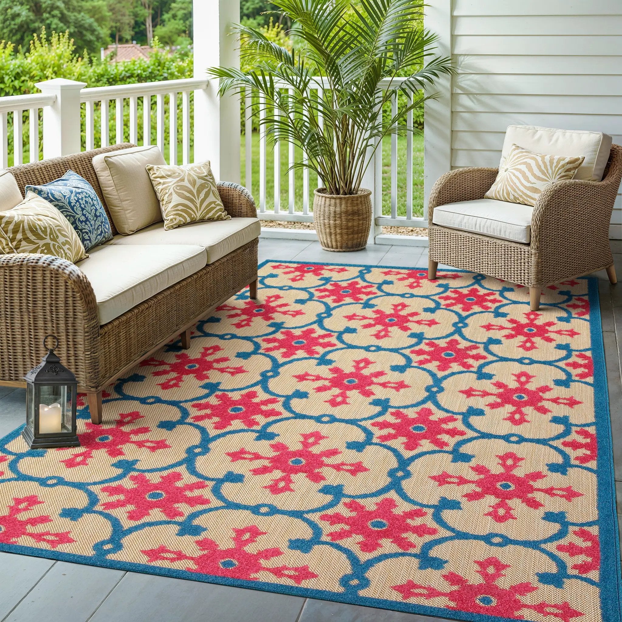 Cayman 190L9 Pink/ Blue Area Rug by Oriental Weavers