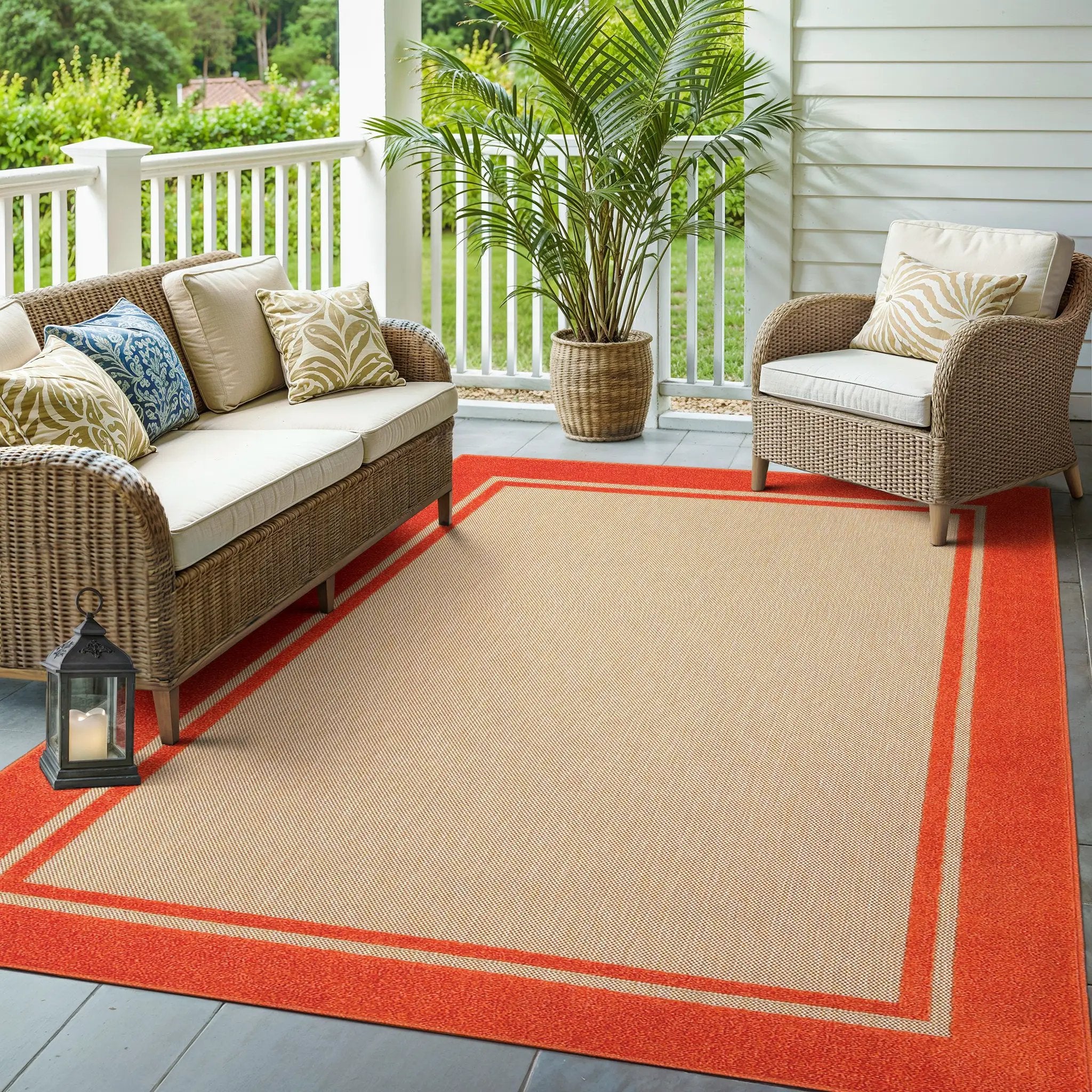 Cayman 5594Q Sand/ Orange Area Rug by Oriental Weavers