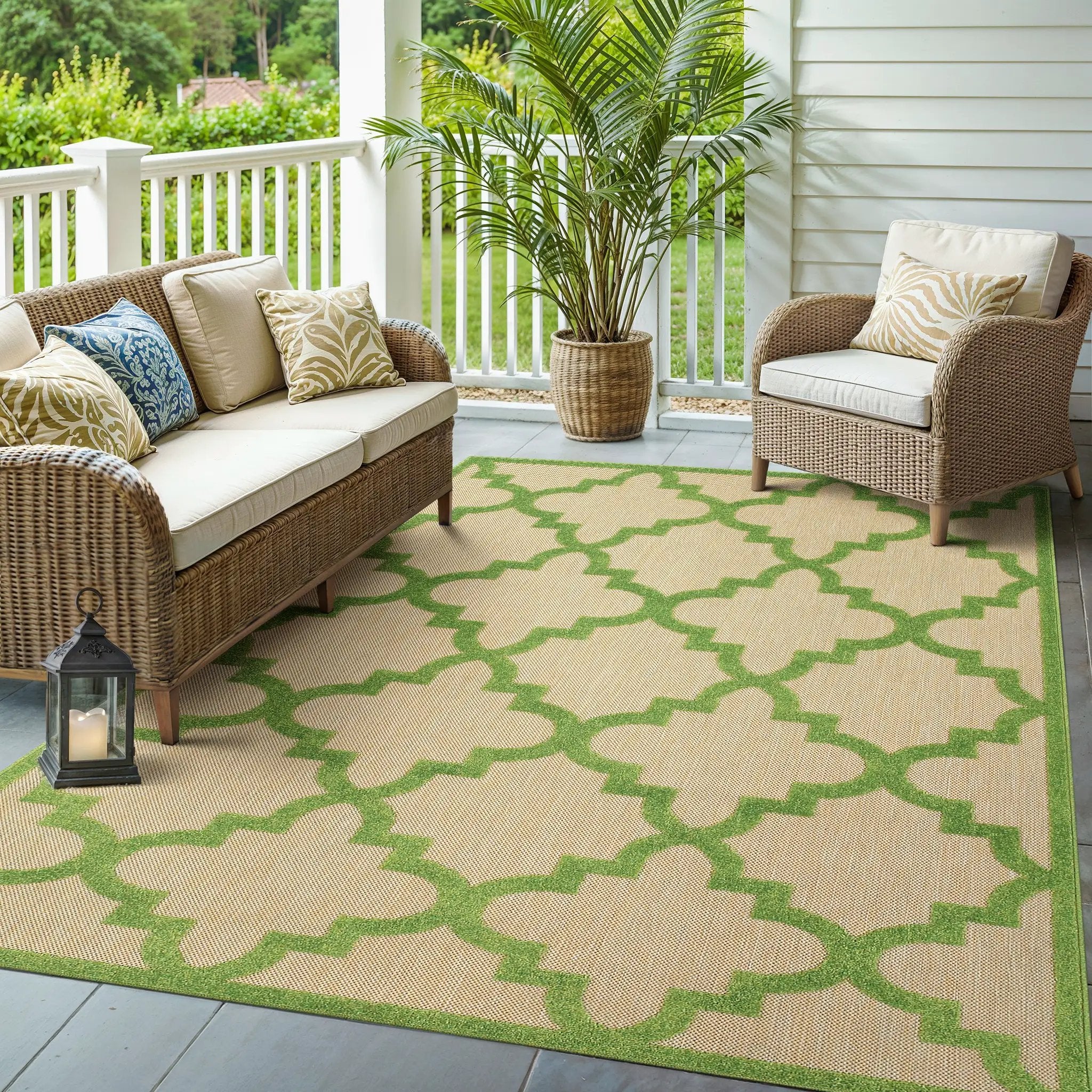 Cayman 660F9 Sand/ Green Area Rug by Oriental Weavers