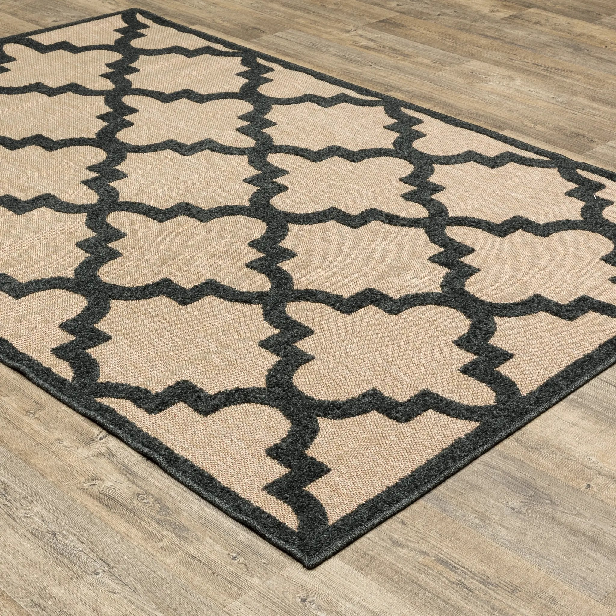 Cayman 660N9 Sand/ Charcoal Area Rug by Oriental Weavers