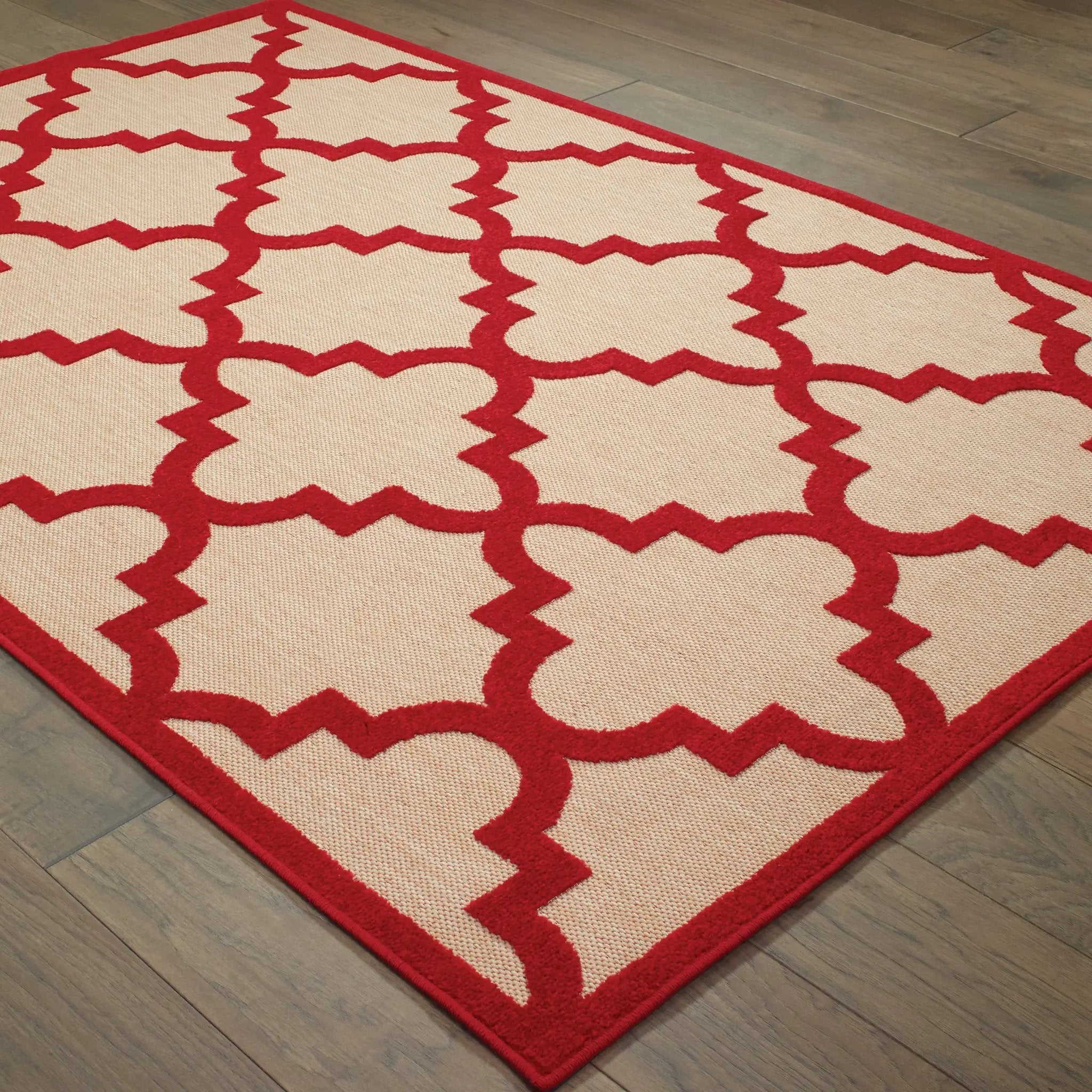 Cayman 660R9 Sand/ Red Area Rug by Oriental Weavers