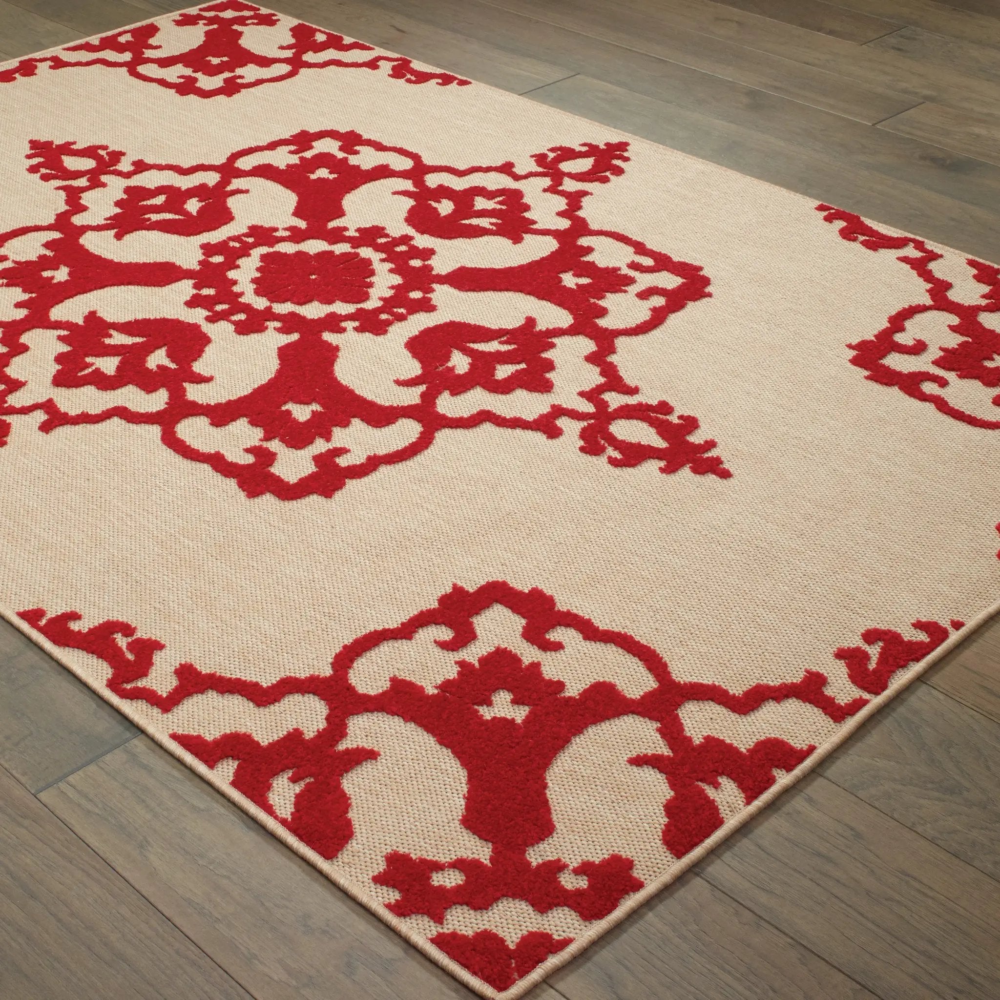 Cayman 097R9 Sand/ Red Area Rug by Oriental Weavers