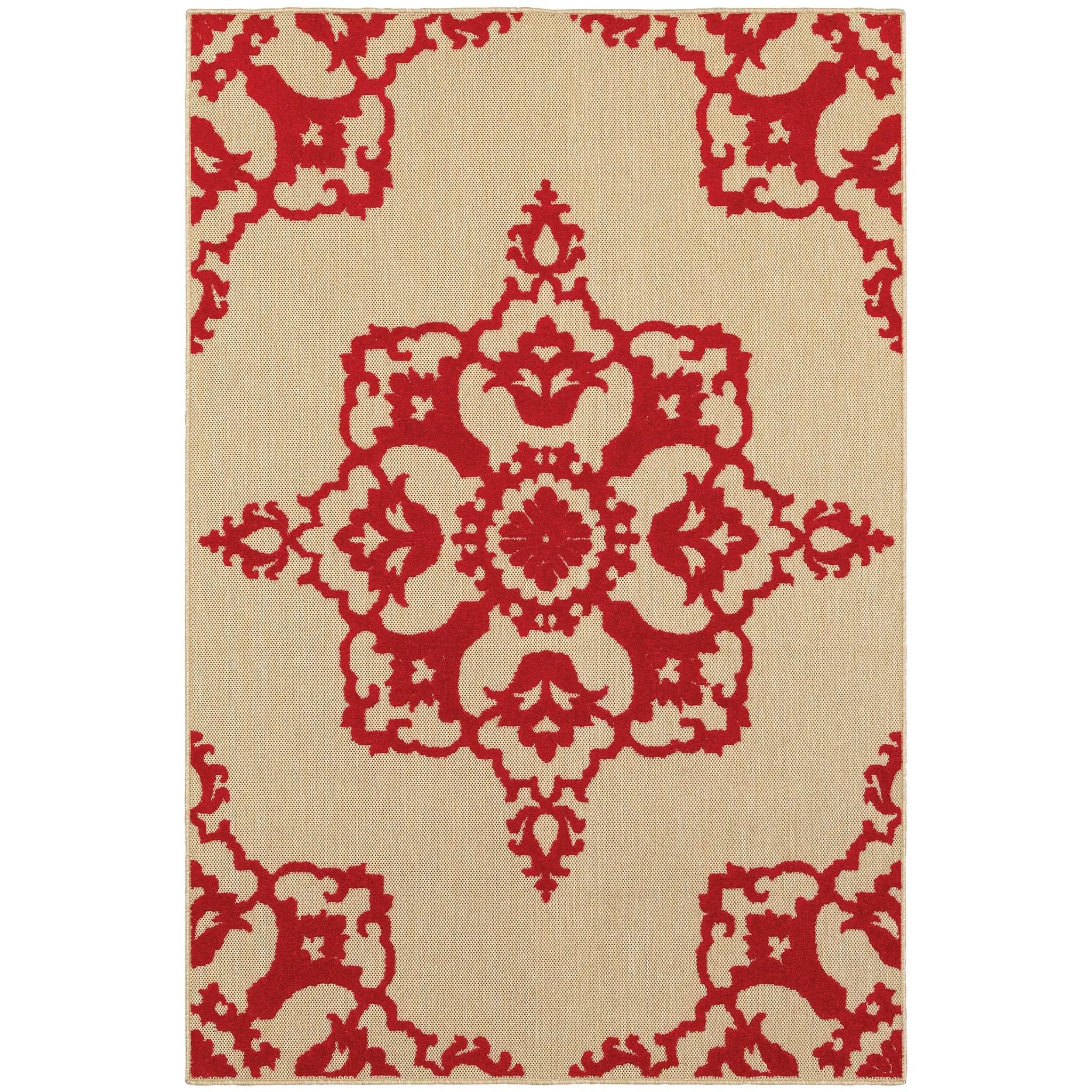 Cayman 097R9 Sand/ Red Area Rug by Oriental Weavers